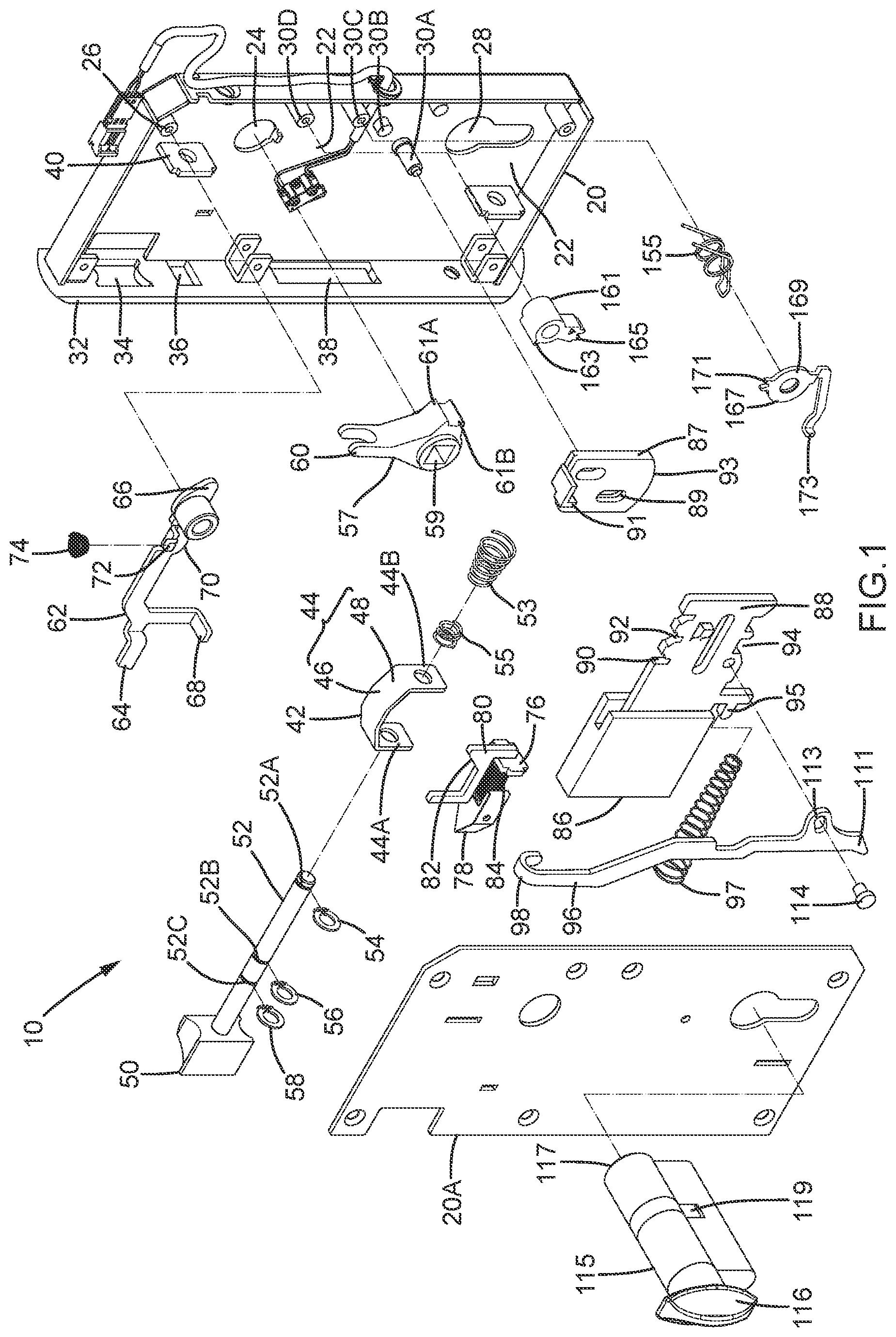 Patent US12359462 Figure 1 – Lock case interlockable with an anti-theft latch