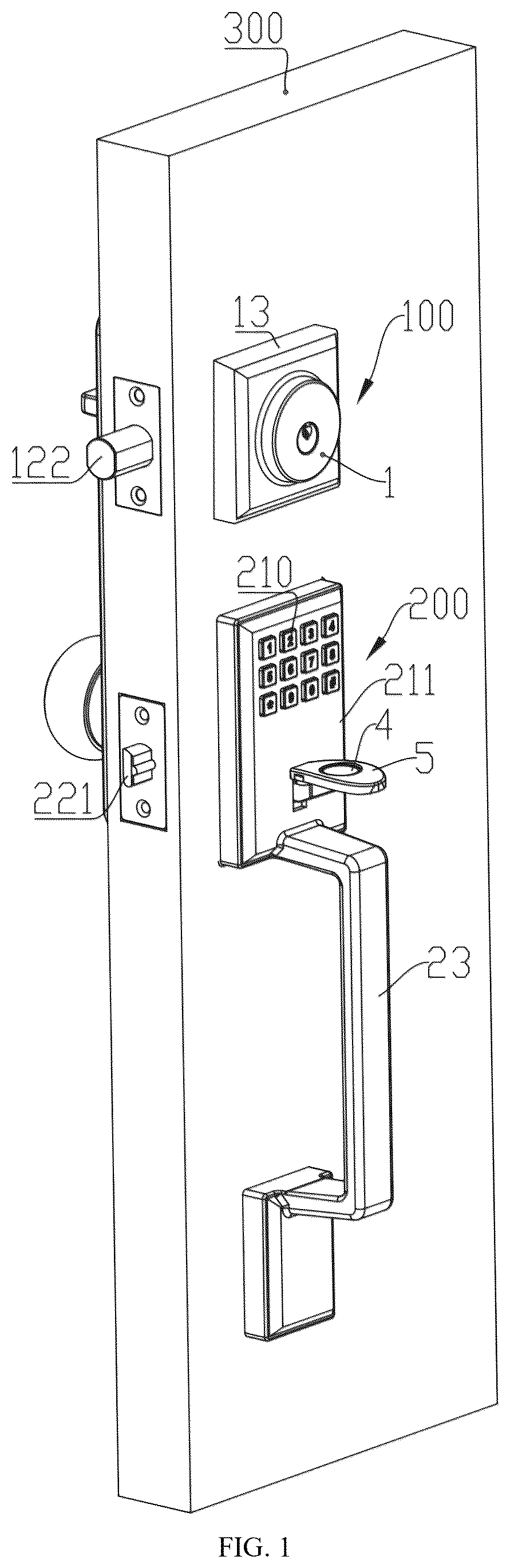 Patent US12359467 — Lockset for locking door leaf — Figure 1