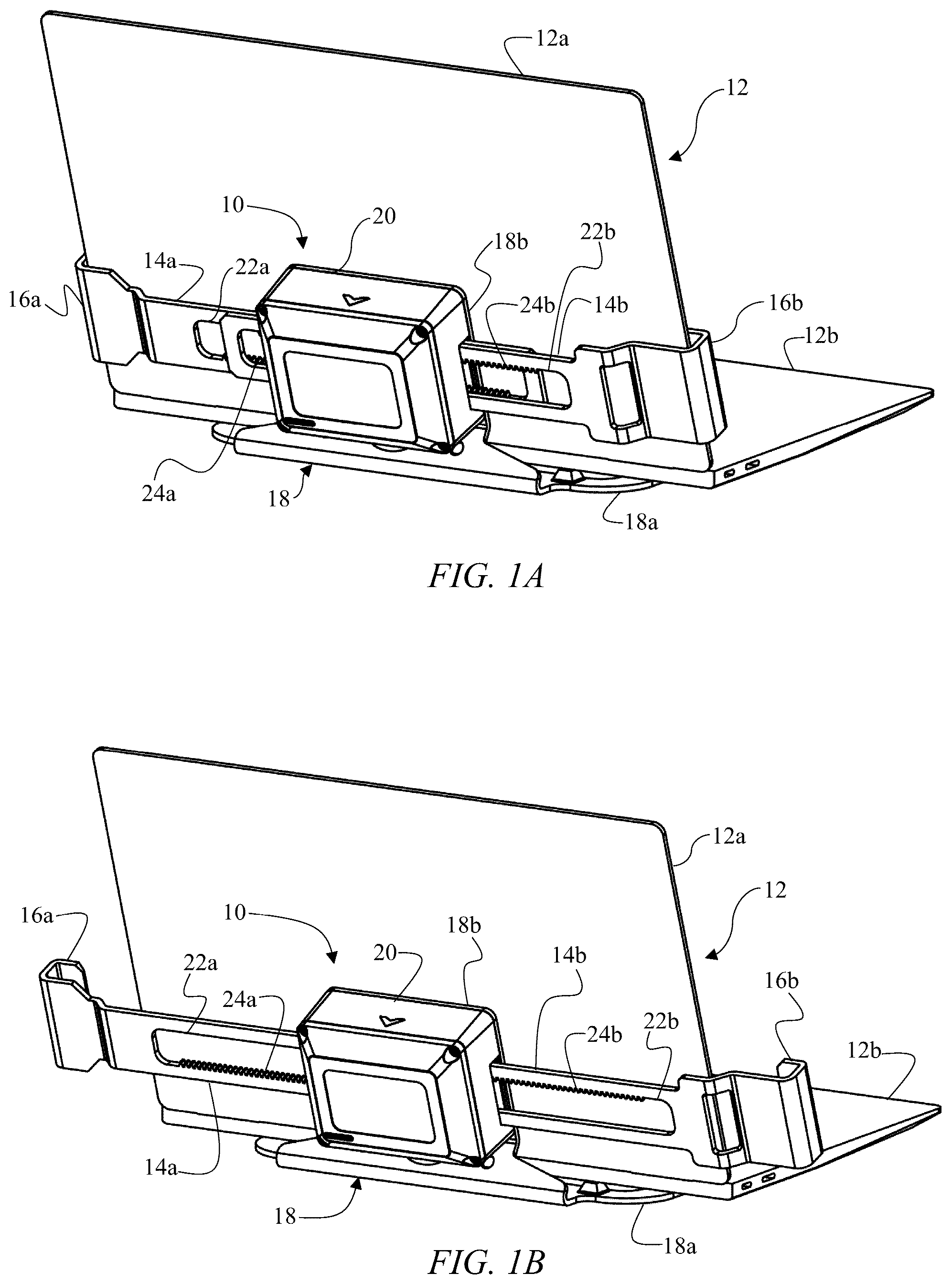 Patent US12359473 — Anti-theft device with electromechanically retractable locking arms — Figure 1