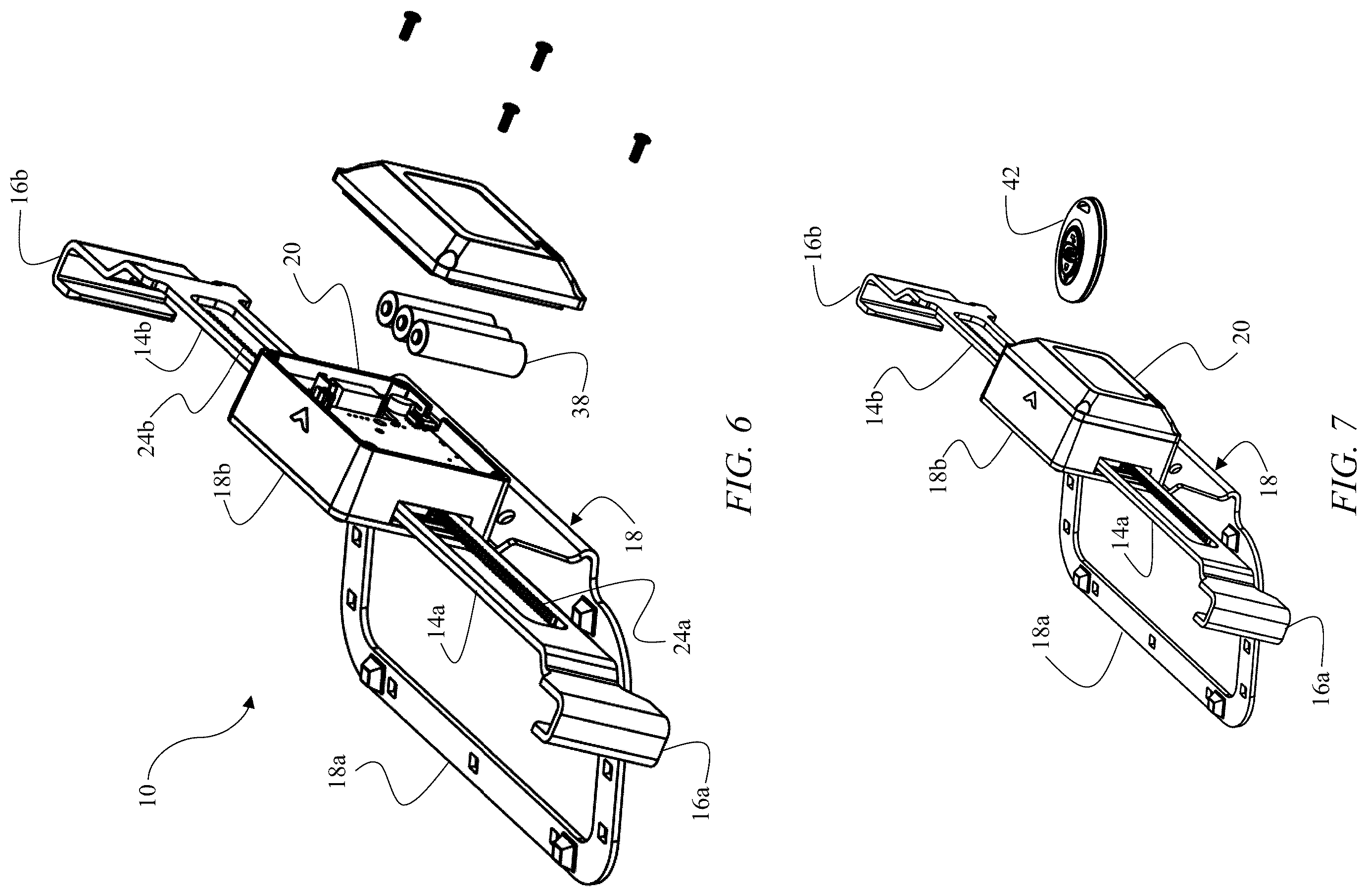Patent US12359473 Figure 6 – Anti-theft device with electromechanically retractable locking arms