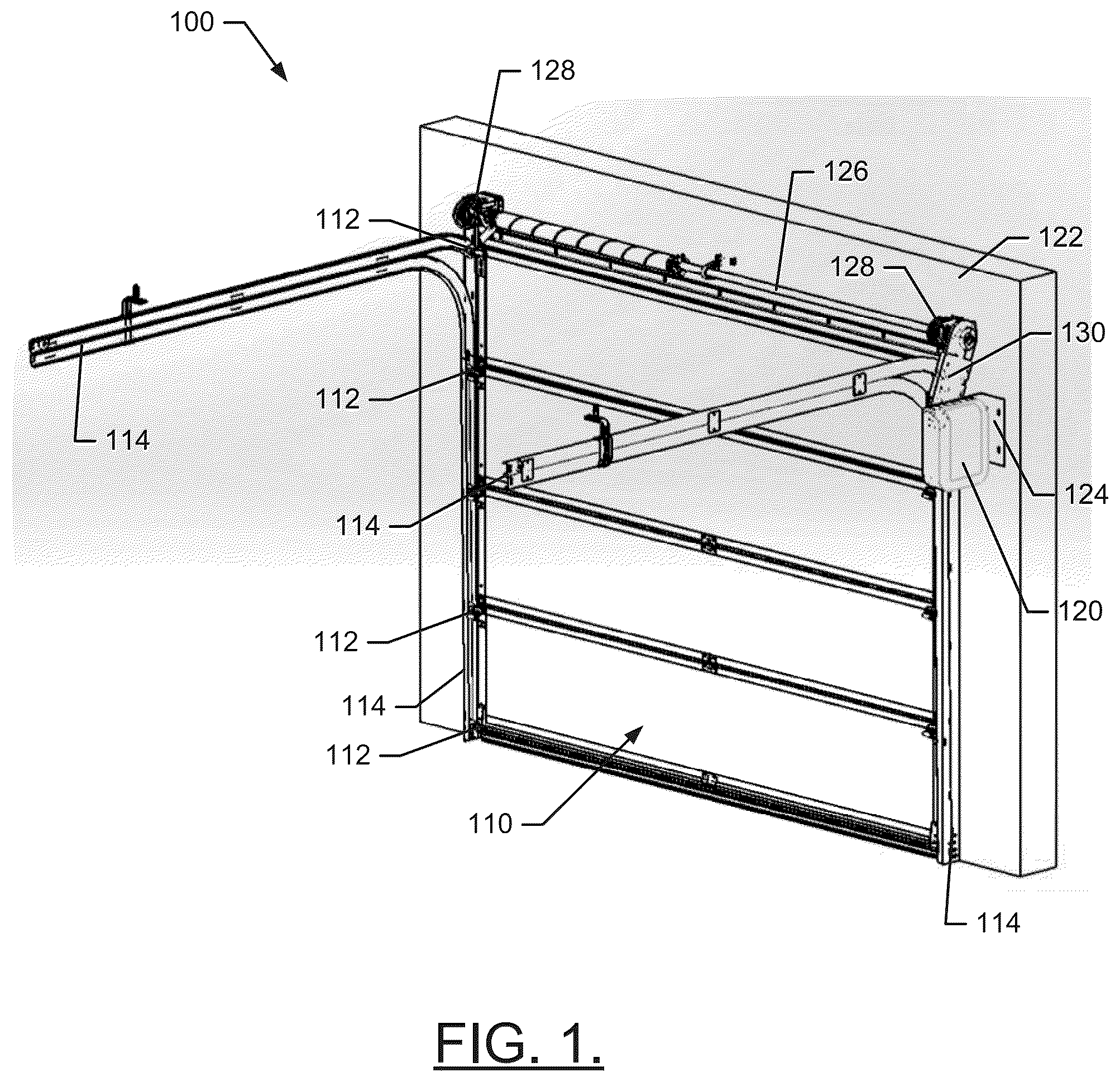 Patent US12359491 — Cam release system for jackshaft conversion from a ceiling garage door opener — Figure 1