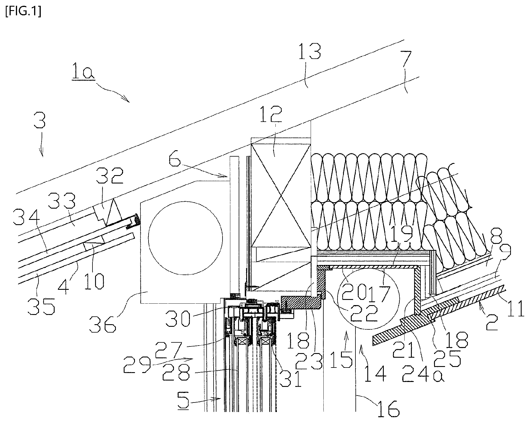 Patent US12359499 Figure 1 – Building structure