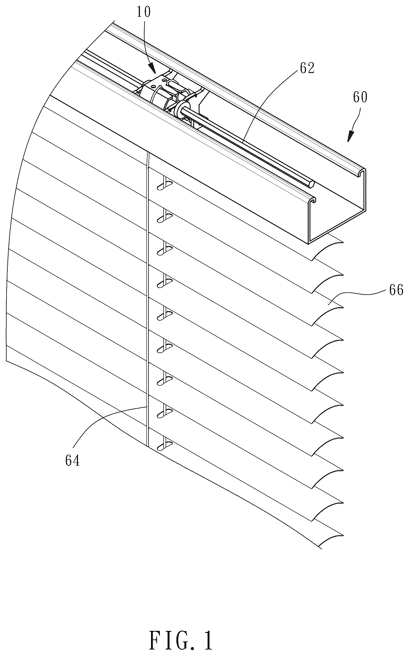Patent US12359502 — Ladder rope retaining device for venetian blind — Figure 1