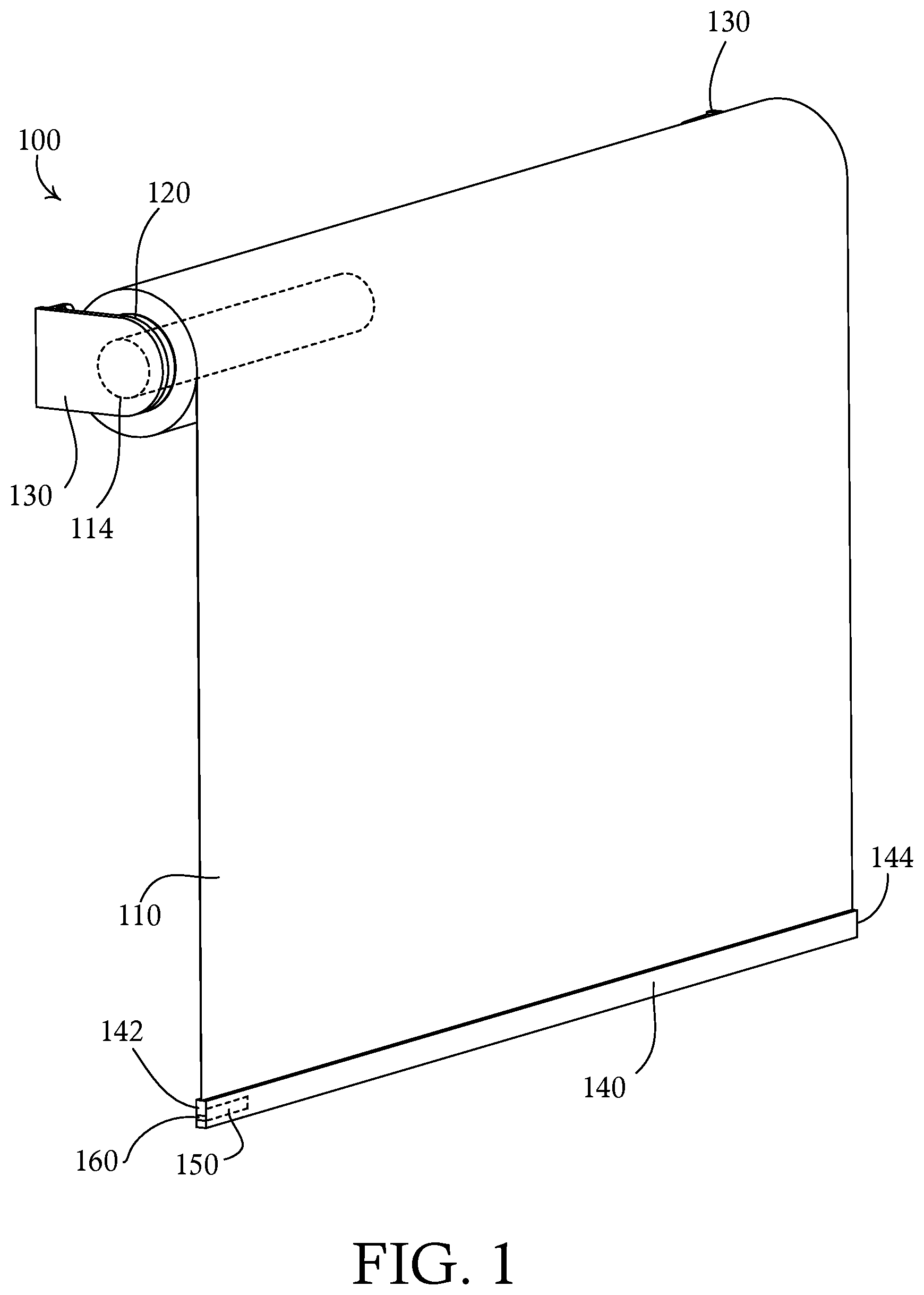 Patent US12359504 — Motorized roller shade having a smart hembar — Figure 1