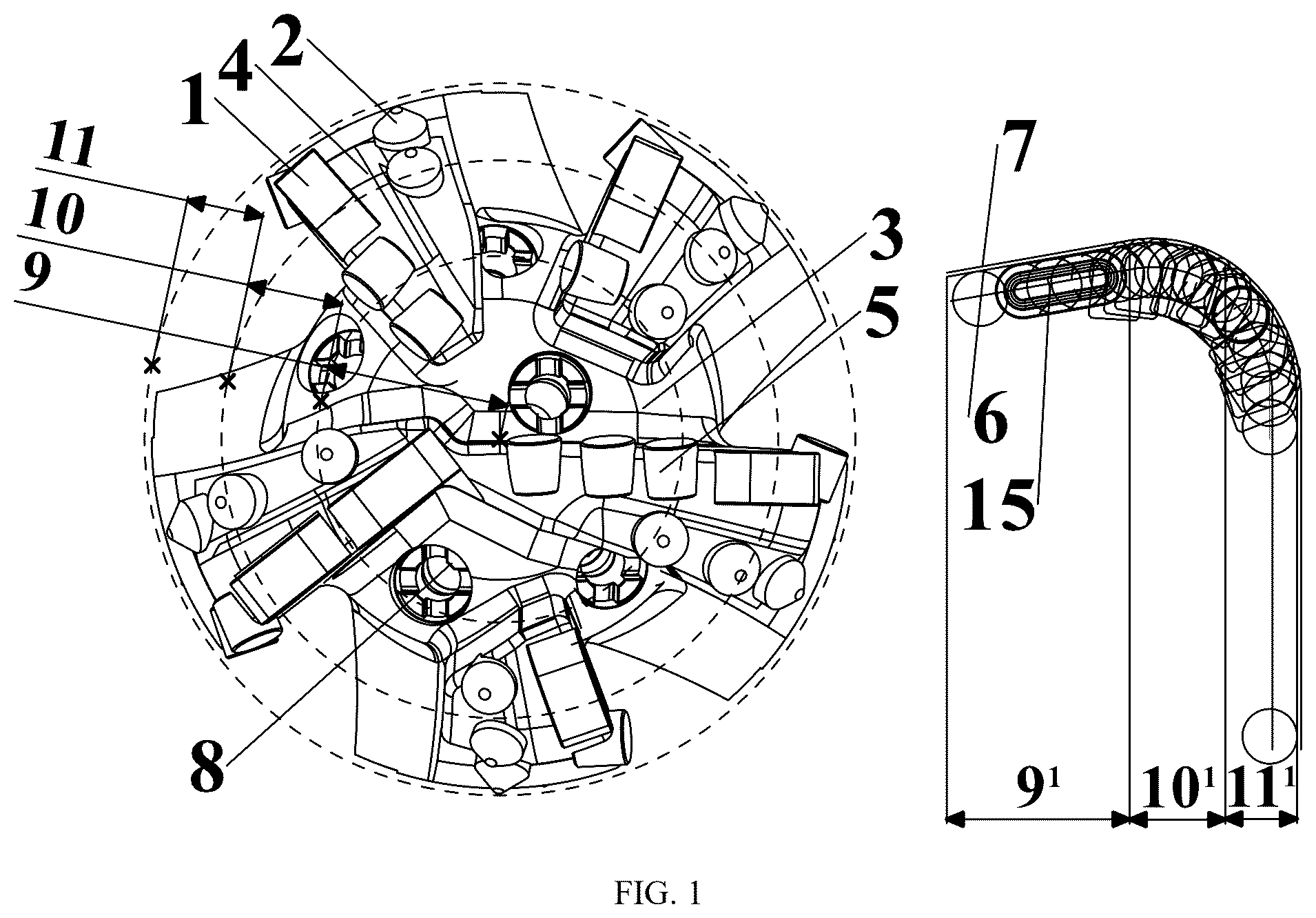 Patent US12359510 — Bit cutting structure and PDC bit for highly abrasive formations — Figure 1
