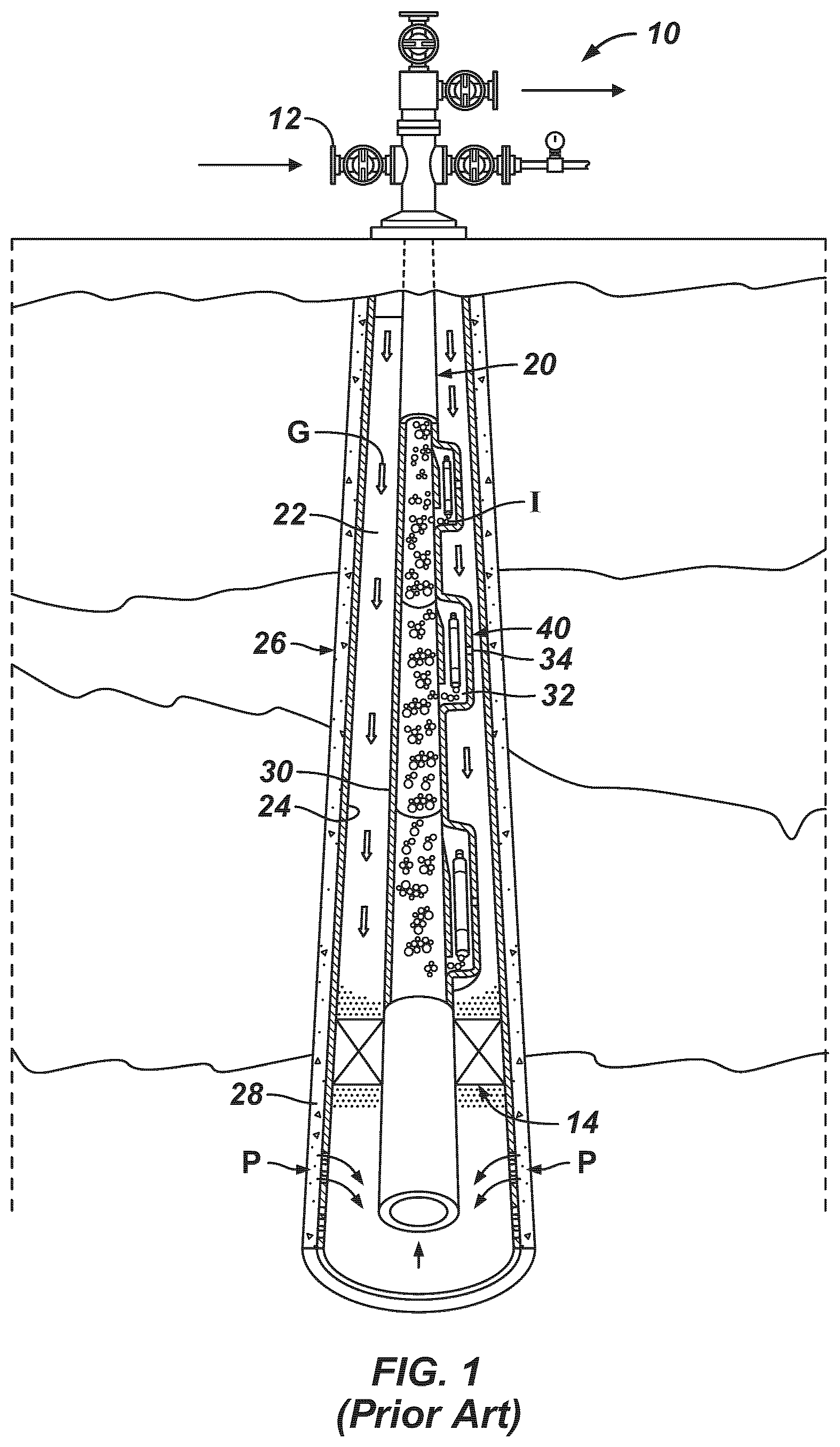 Patent US12359544 Figure 1 – Gas lift device having nozzle with spiraling vane