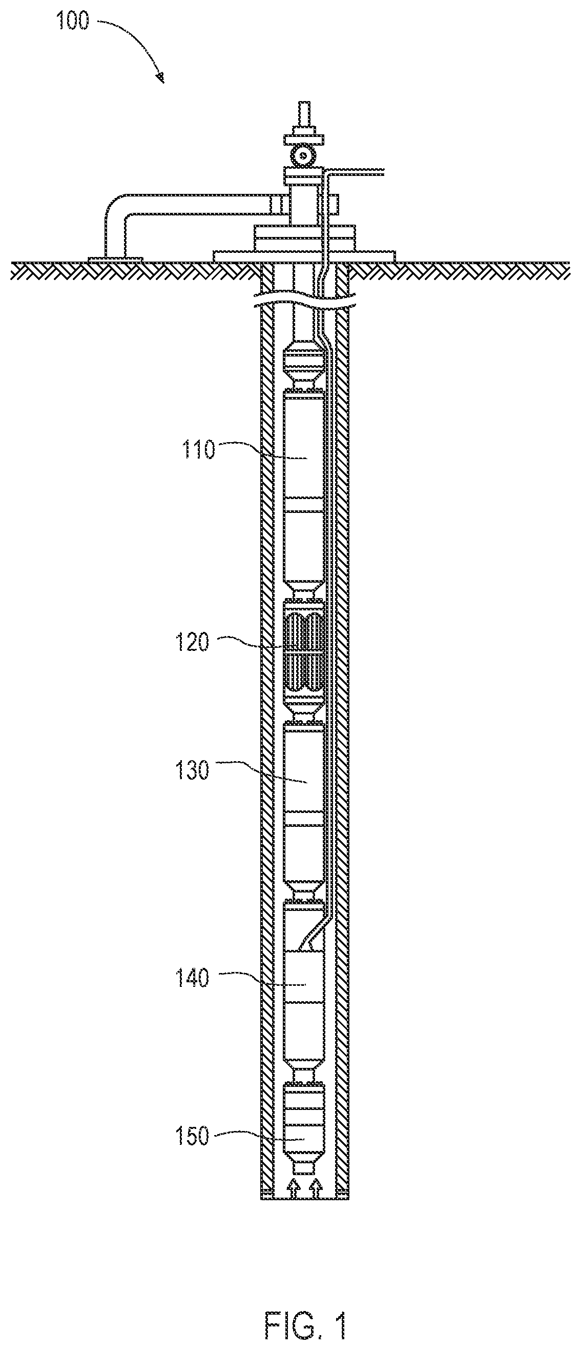 Patent US12359546 — Downhole centrifugal pumps including locking features and related components and methods — Figure 1