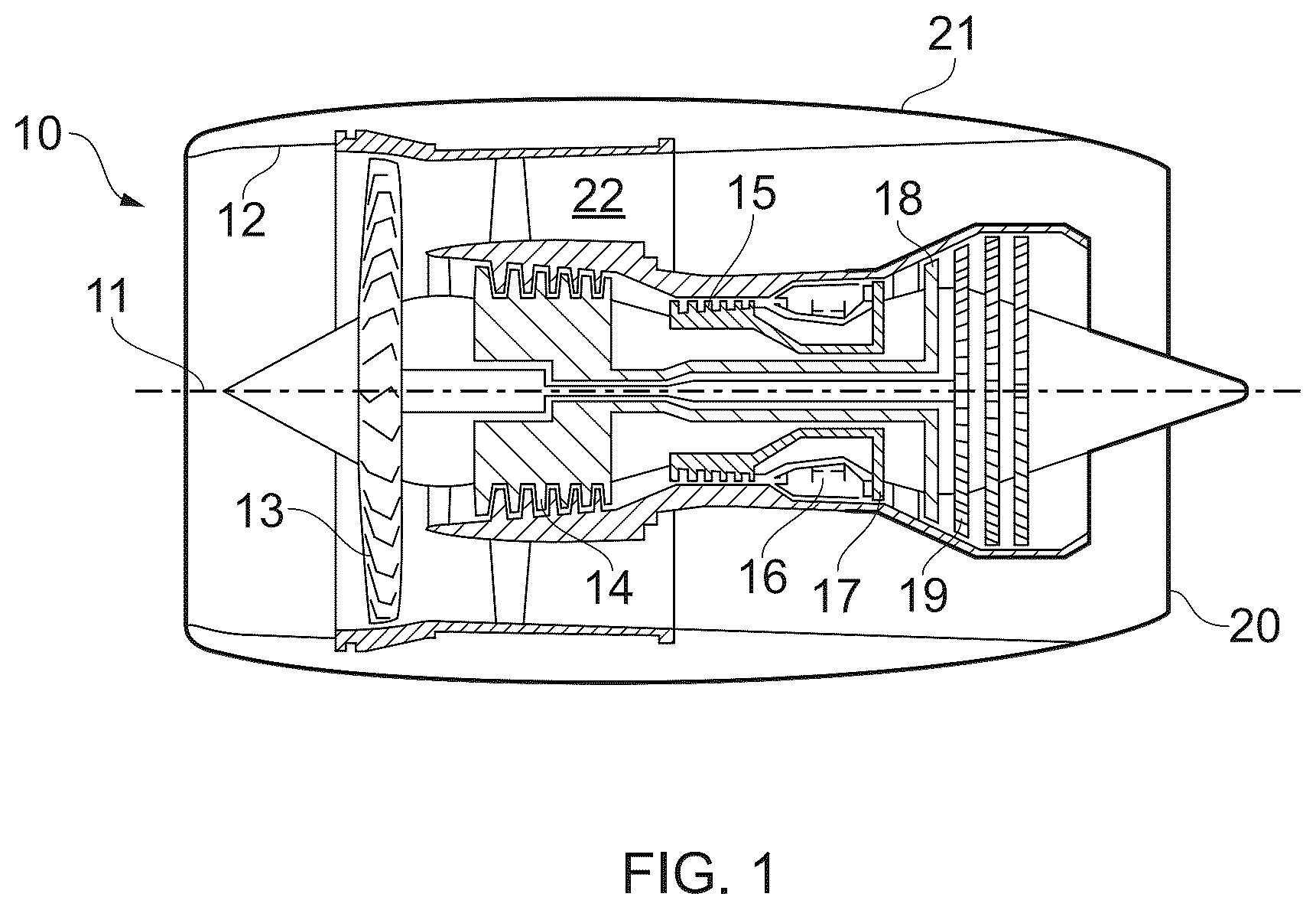 Patent US12359578 — Single-piece annular vane array for a gas turbine engine — Figure 1