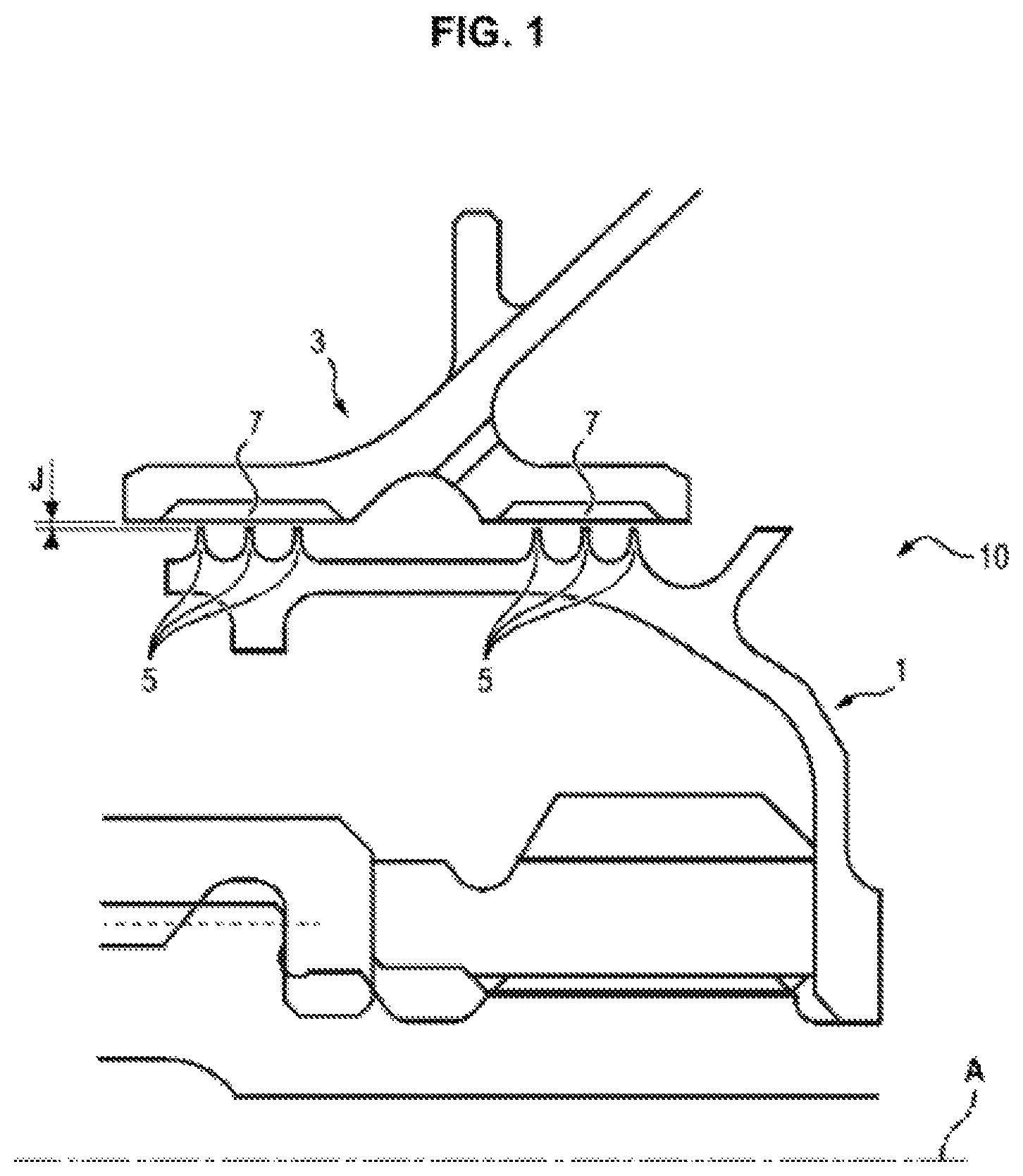 Patent US12359582 Figure 1 – Labyrinth seal comprising an abradable element with variable cell density