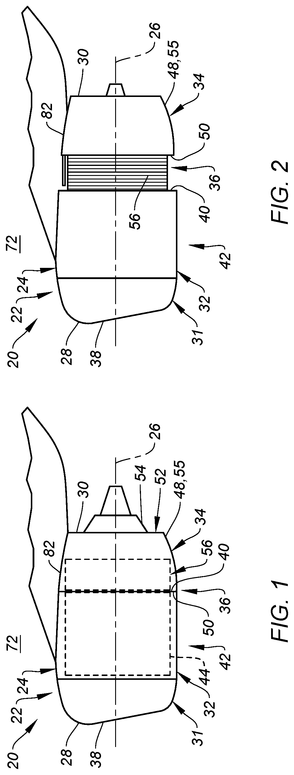 Patent US12359642 — Thrust reverser with blocker door folding linkage — Figure 1
