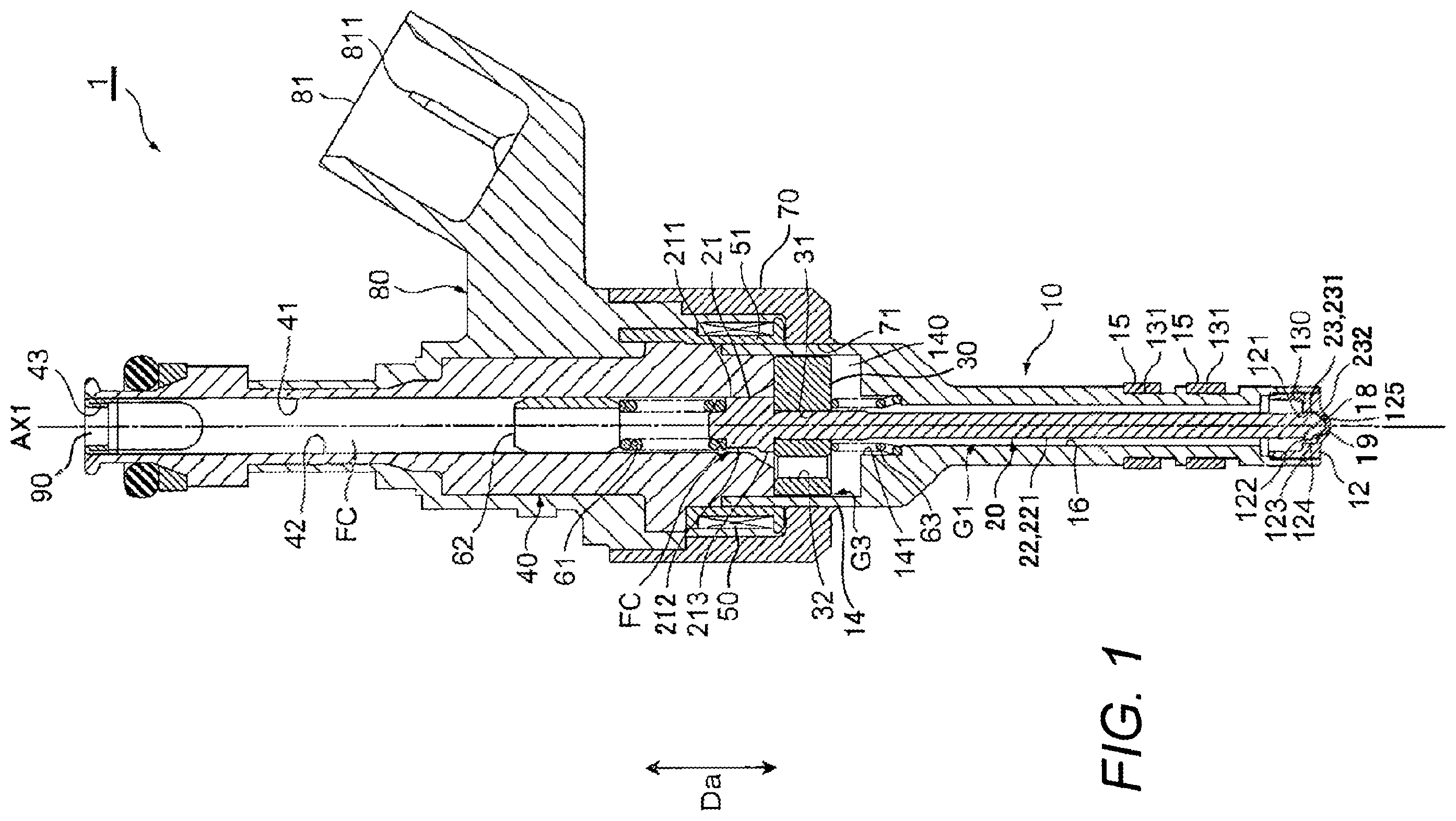 Patent US12359645 — Fuel injection device — Figure 1