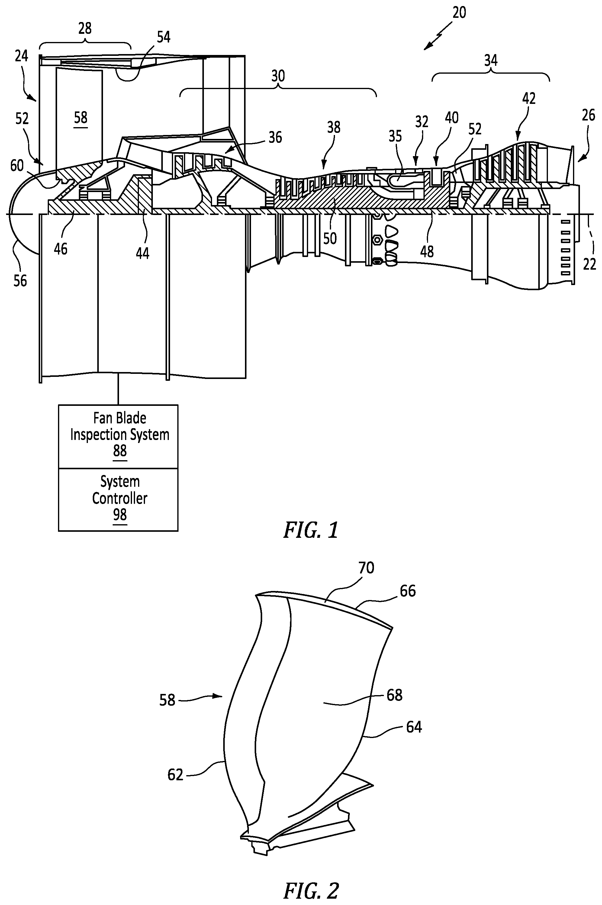 Patent US12359672 — Rotor blade inspection system — Figure 1