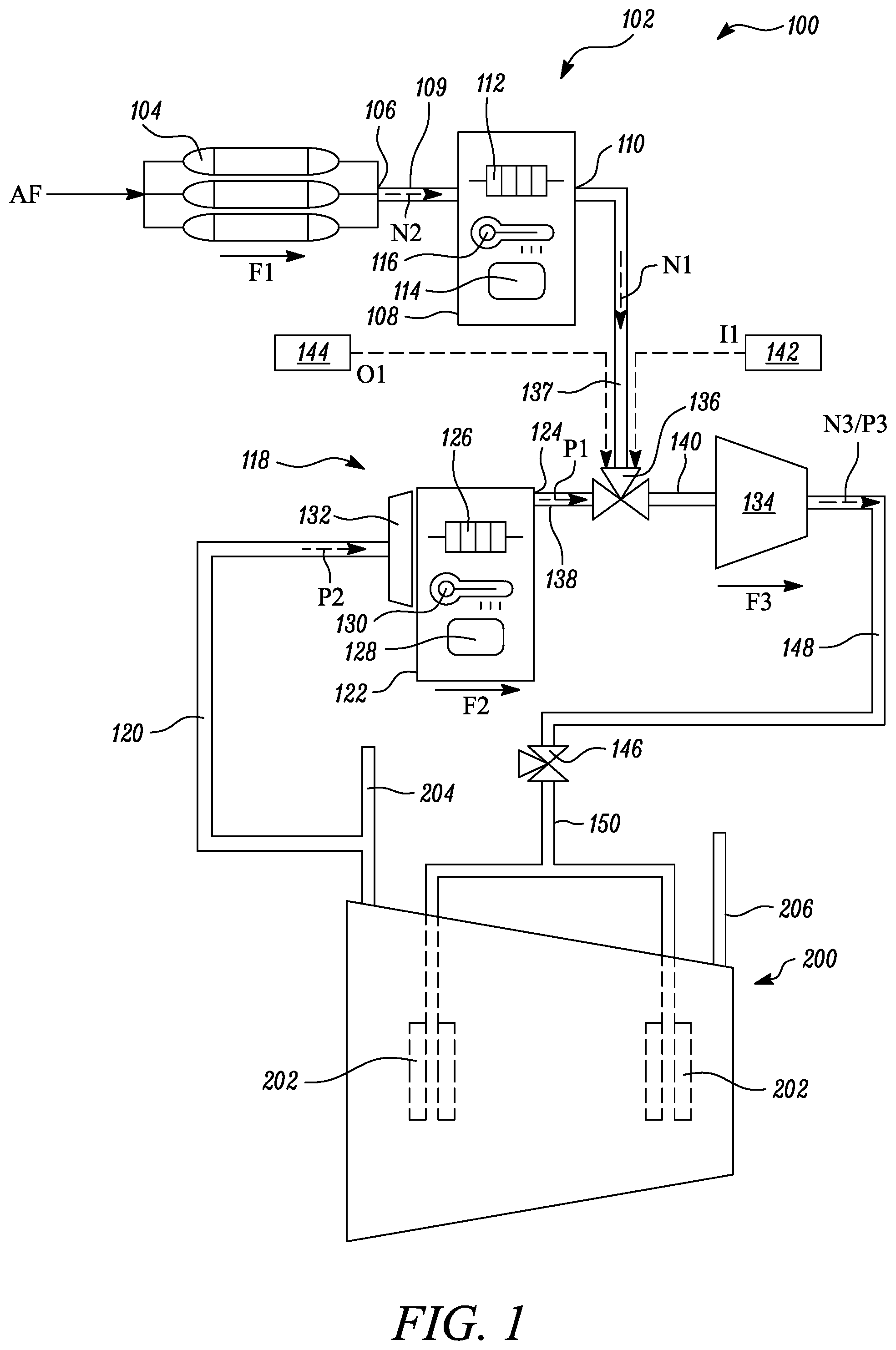 Patent US12359674 — System and method for injecting dry gases into gas compressor — Figure 1