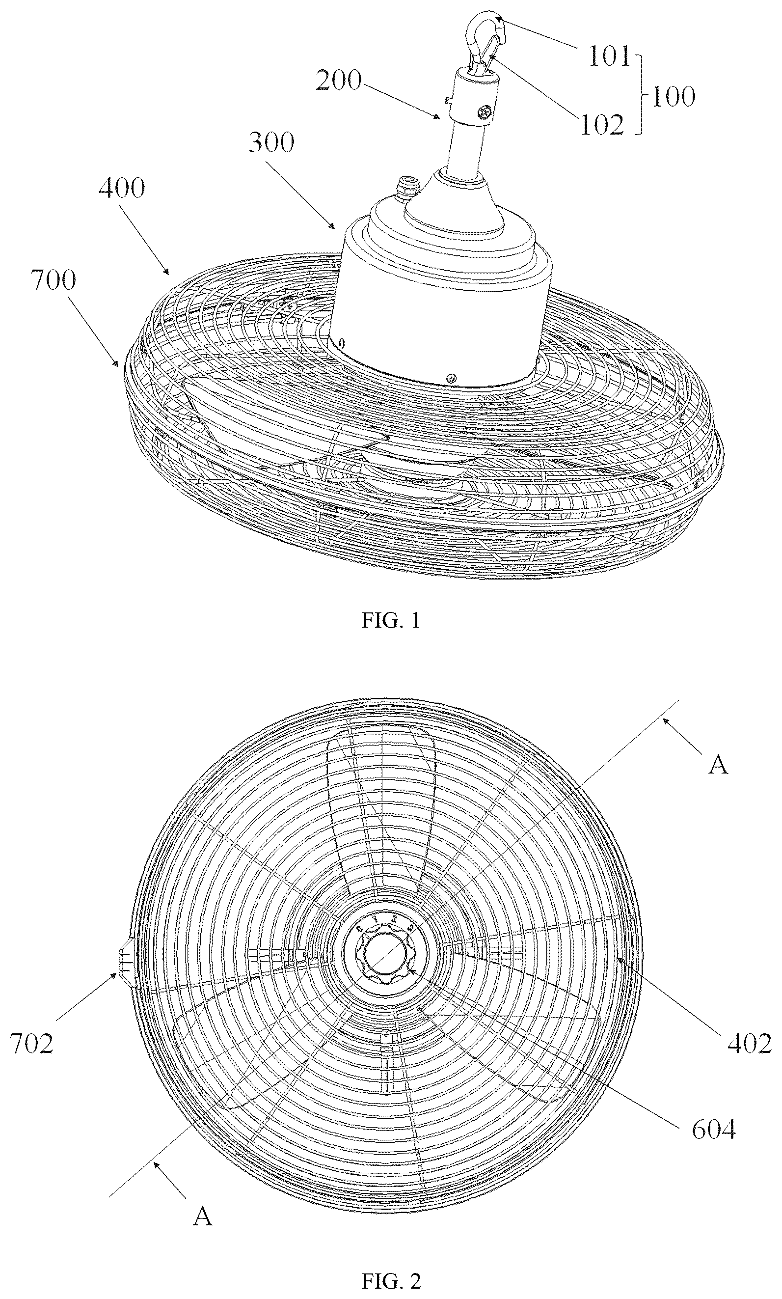 Patent US12359678 — Ceiling fan — Figure 1