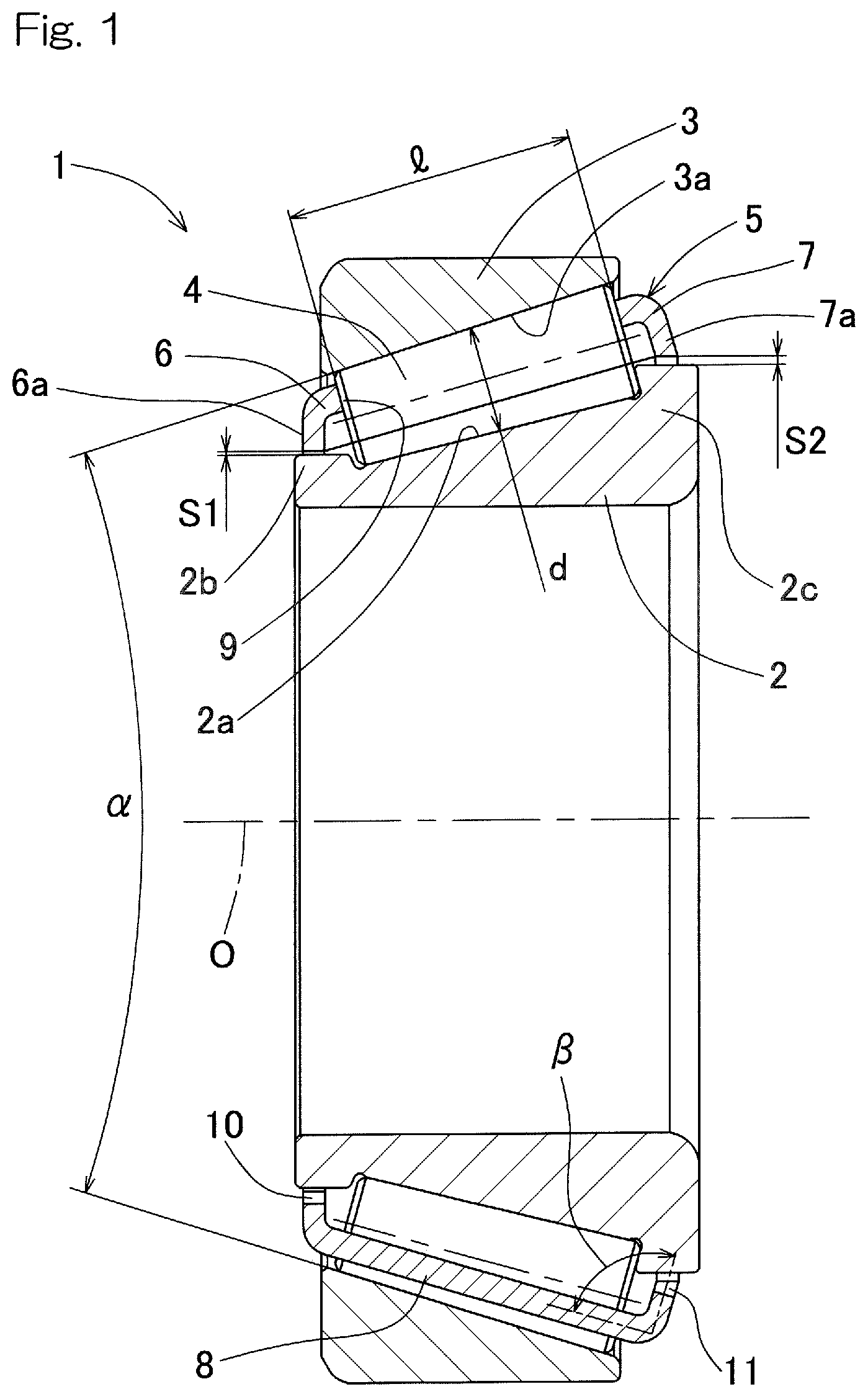 Patent US12359693 — Tapered roller bearing — Figure 1