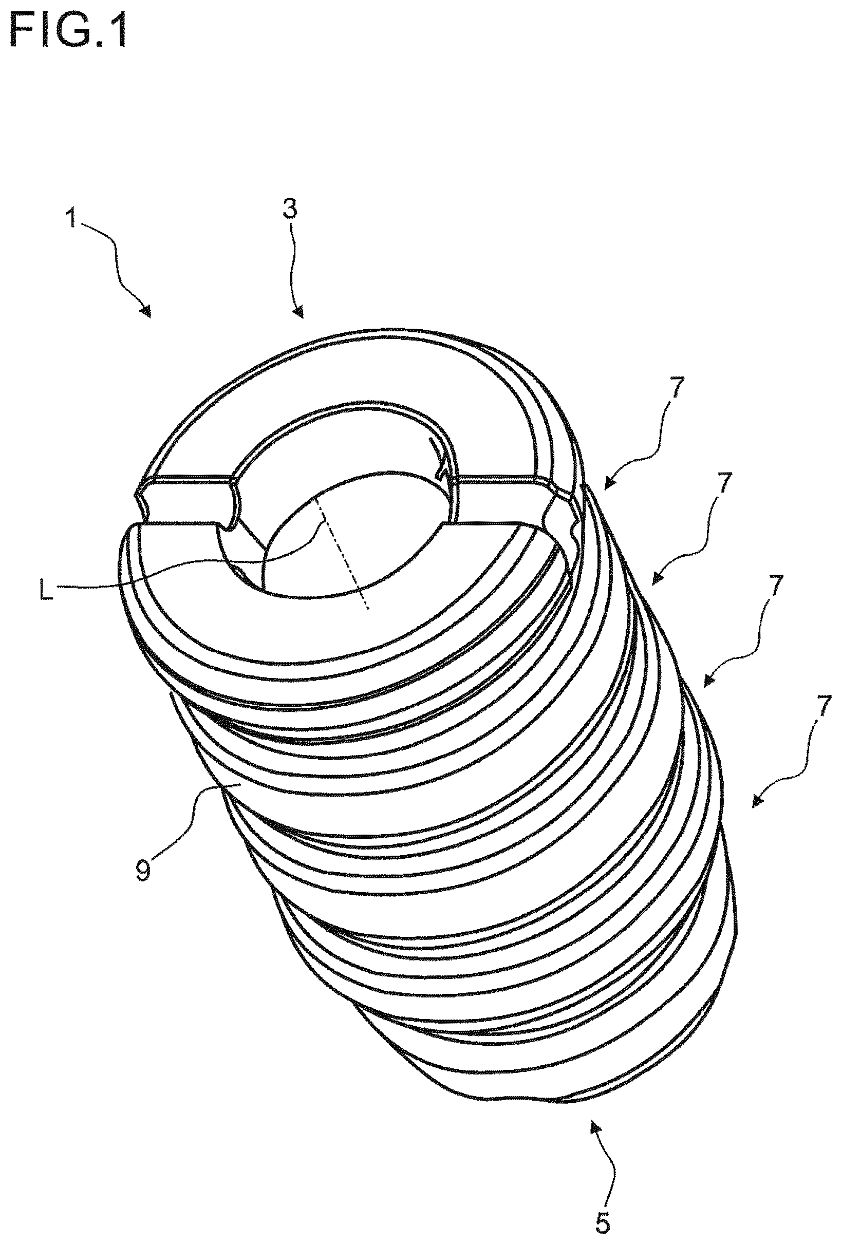 Patent US12359703 — Jounce bumper of an automotive vehicle suspension system, and method of producing such a jounce bumper — Figure 1