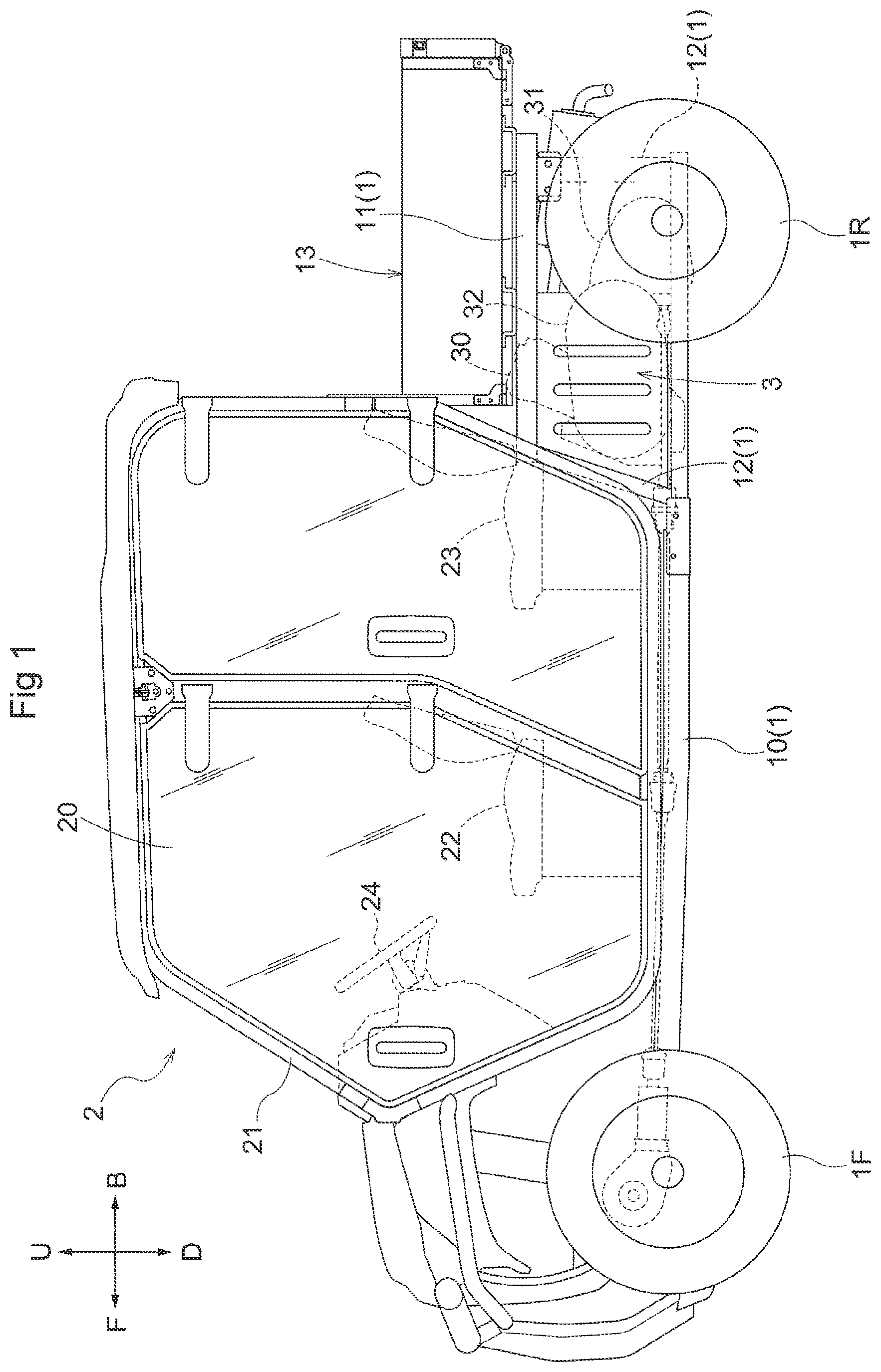 Patent US12359714 — Transfer-case attaching device and multi-purpose vehicle including the transfer-case attaching device — Figure 1