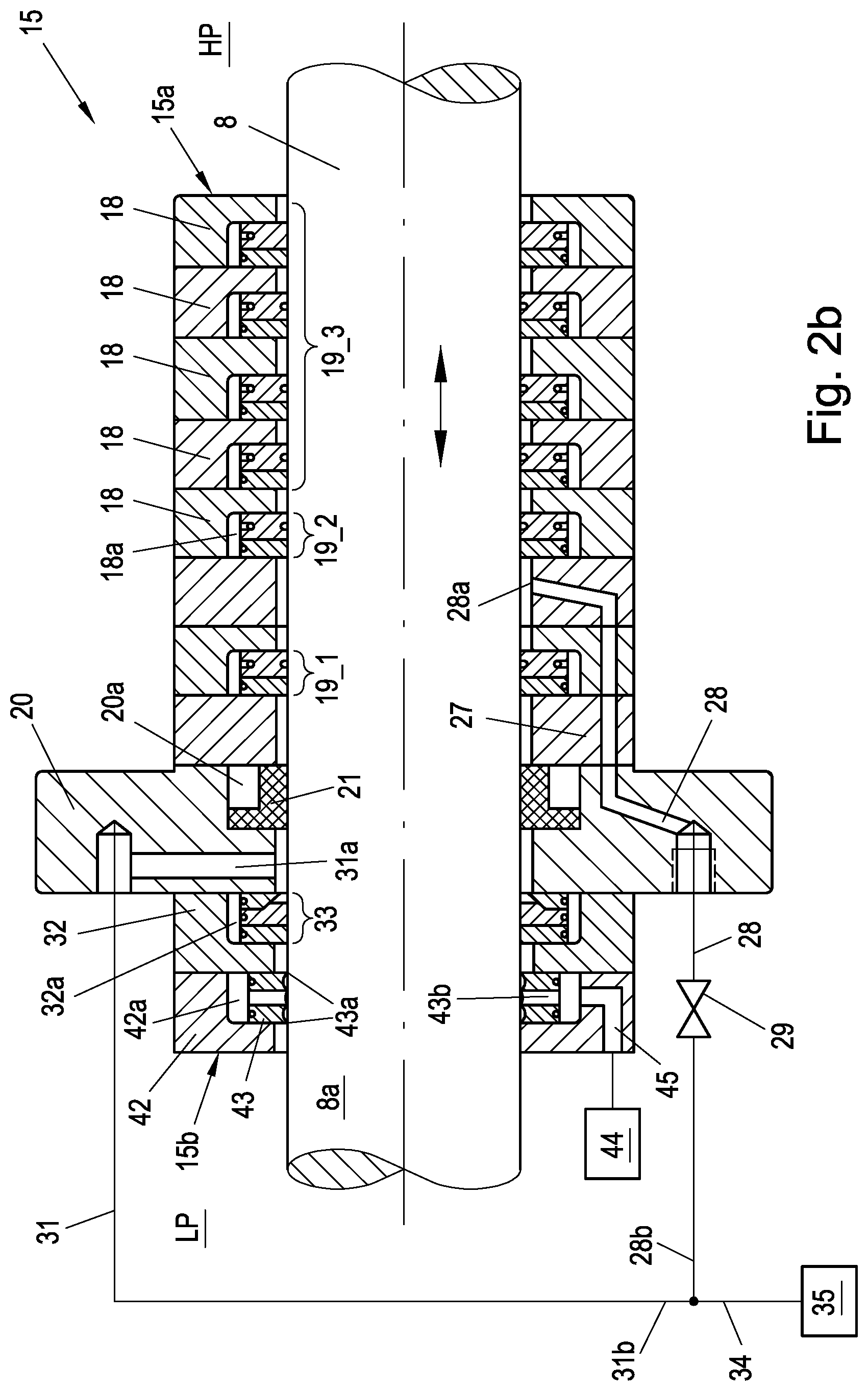 Patent US12359723 Figure 3 – Sealing device for a piston rod of a reciprocating compressor