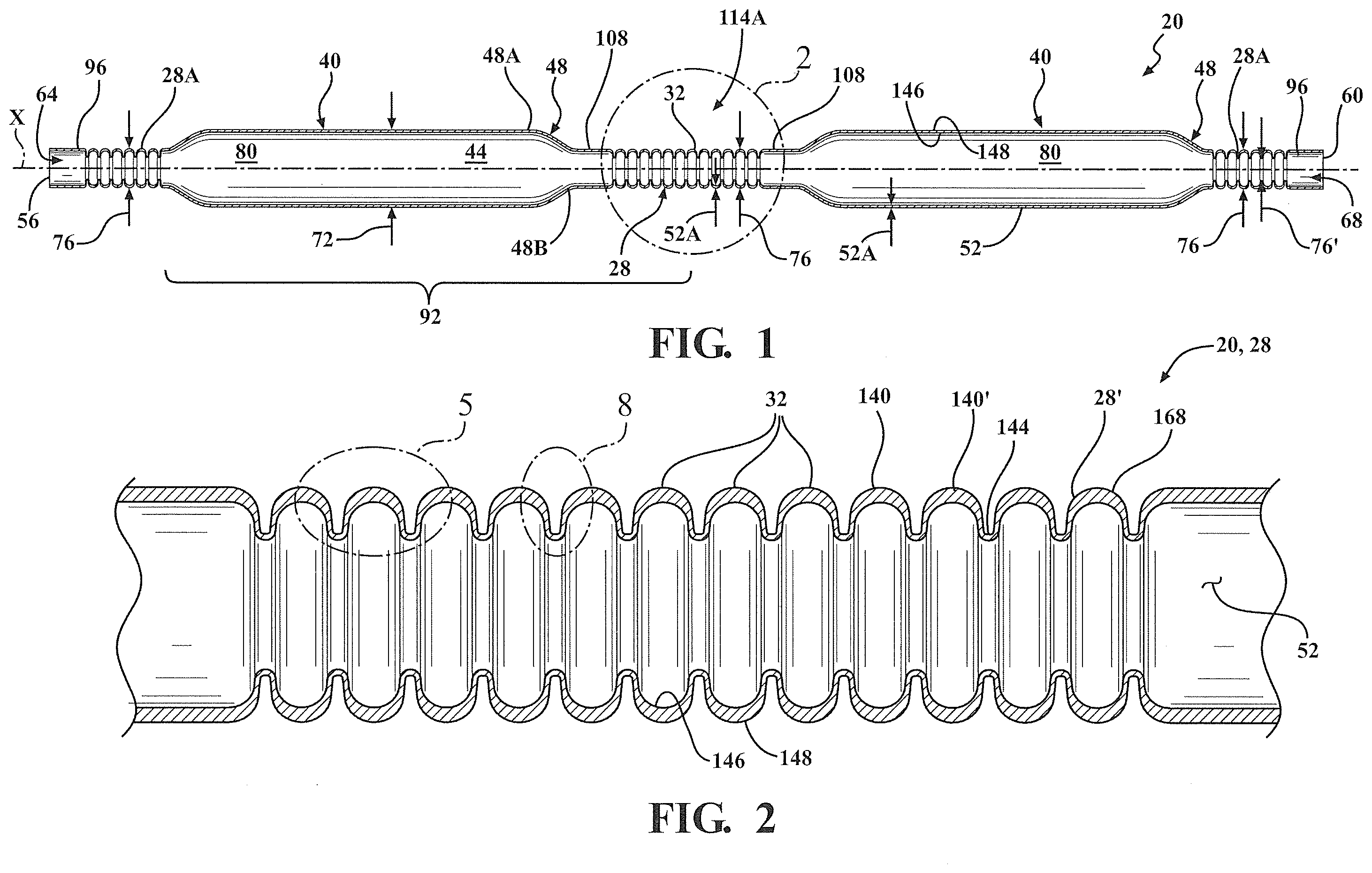 Patent US12359772 — Corrugations for inflation against rigid shape — Figure 1