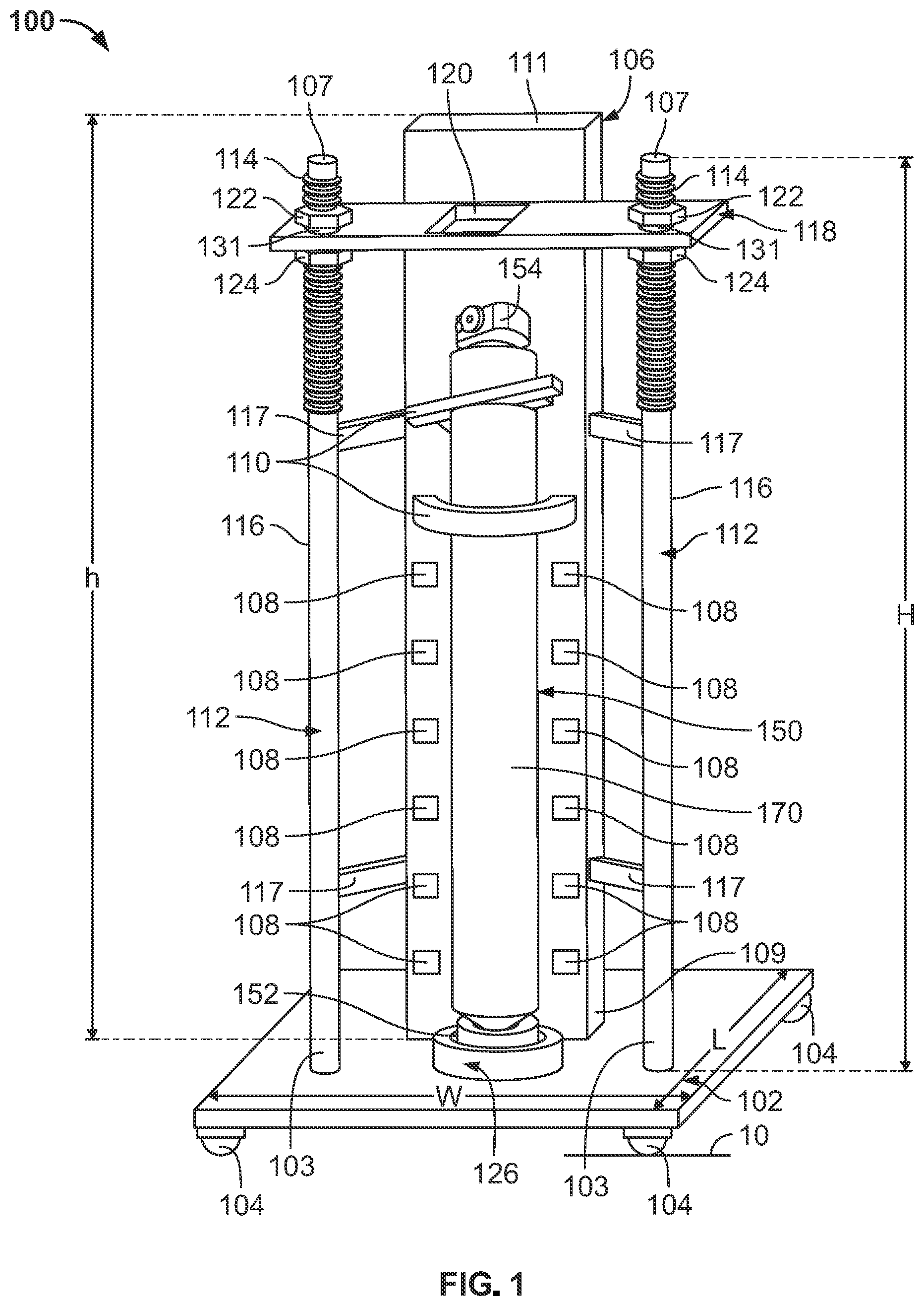Patent US12359776 — Pressurized cylinder stand — Figure 1