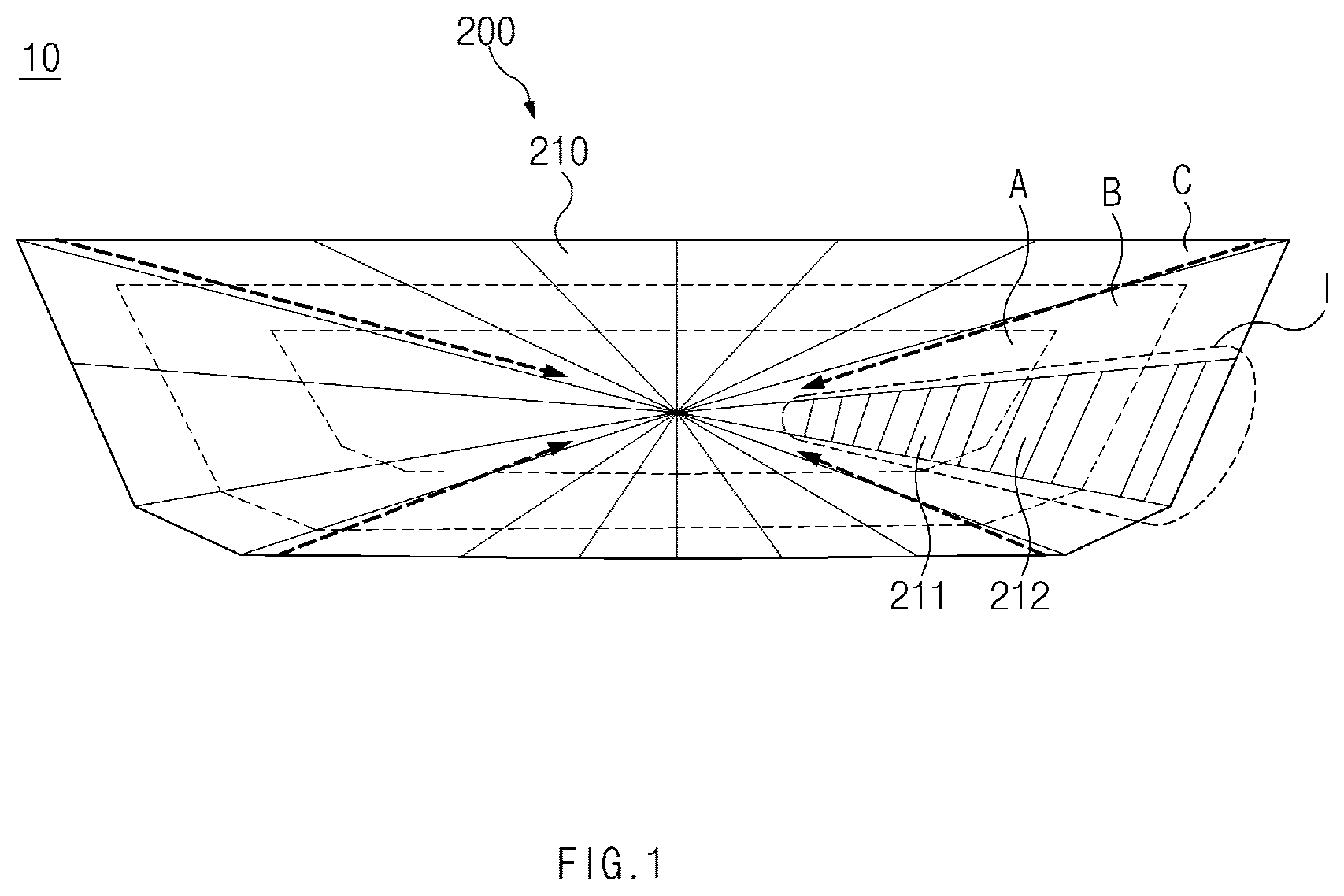 Patent US12359788 — Lens sheet with different viewing angles and lamp for vehicle — Figure 1