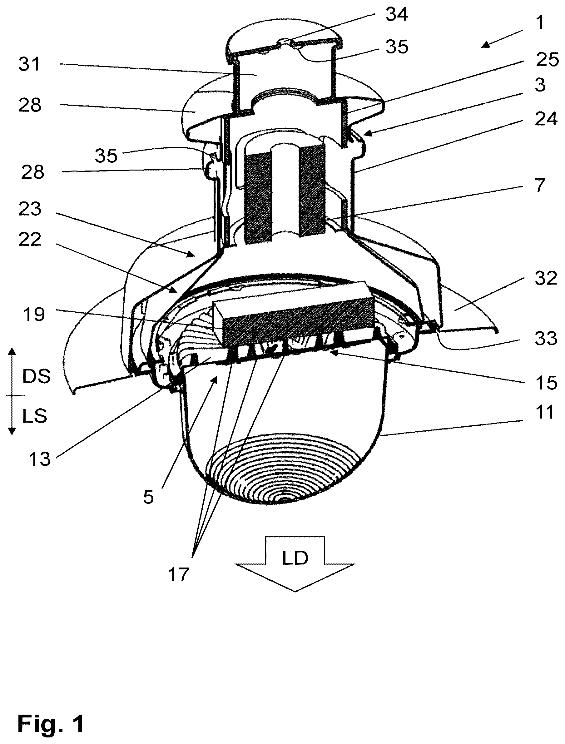 Patent US12359800 — Luminaire, street light, system and method — Figure 1