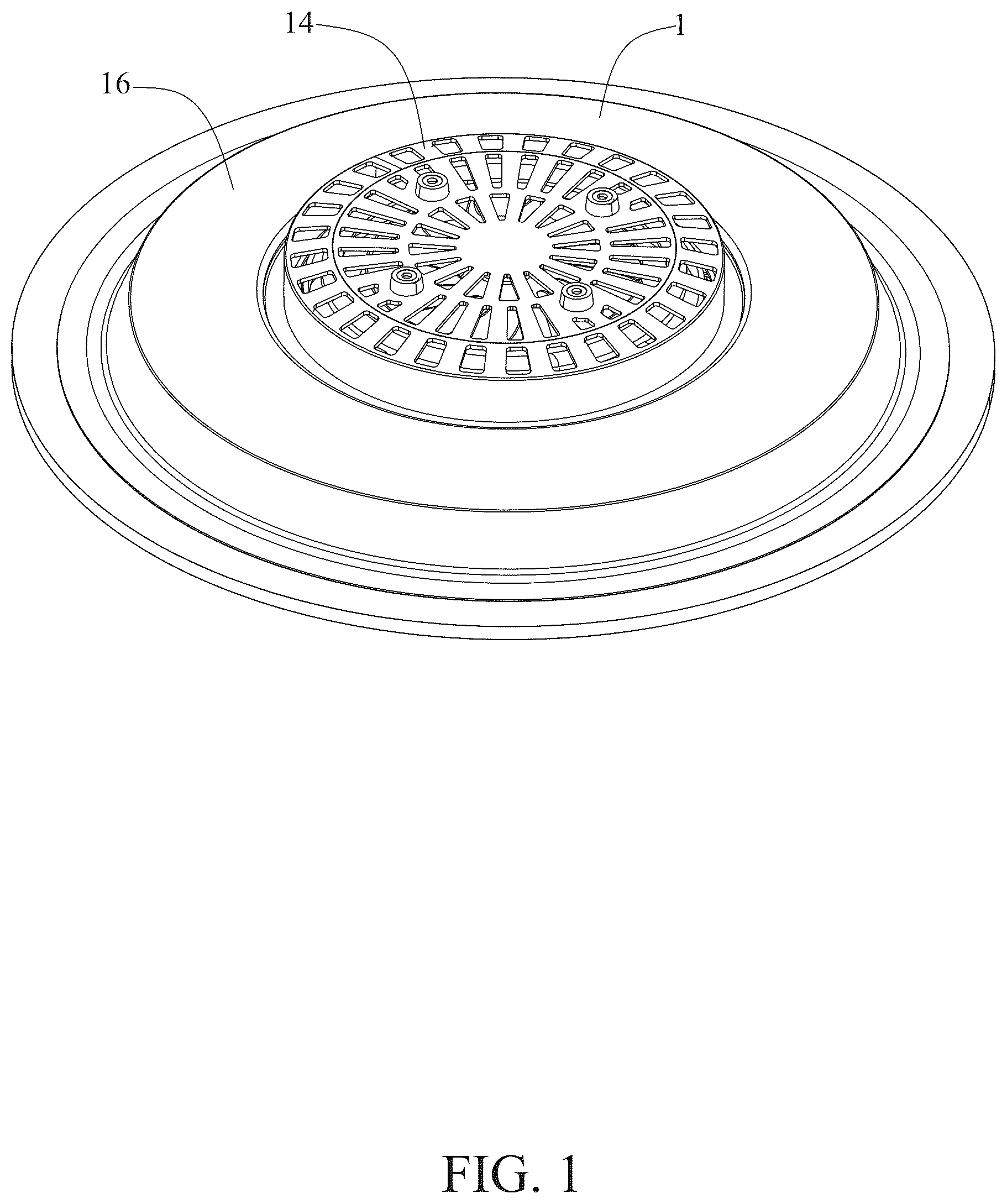 Patent US12359802 Figure 1 – Fan ceiling lamp