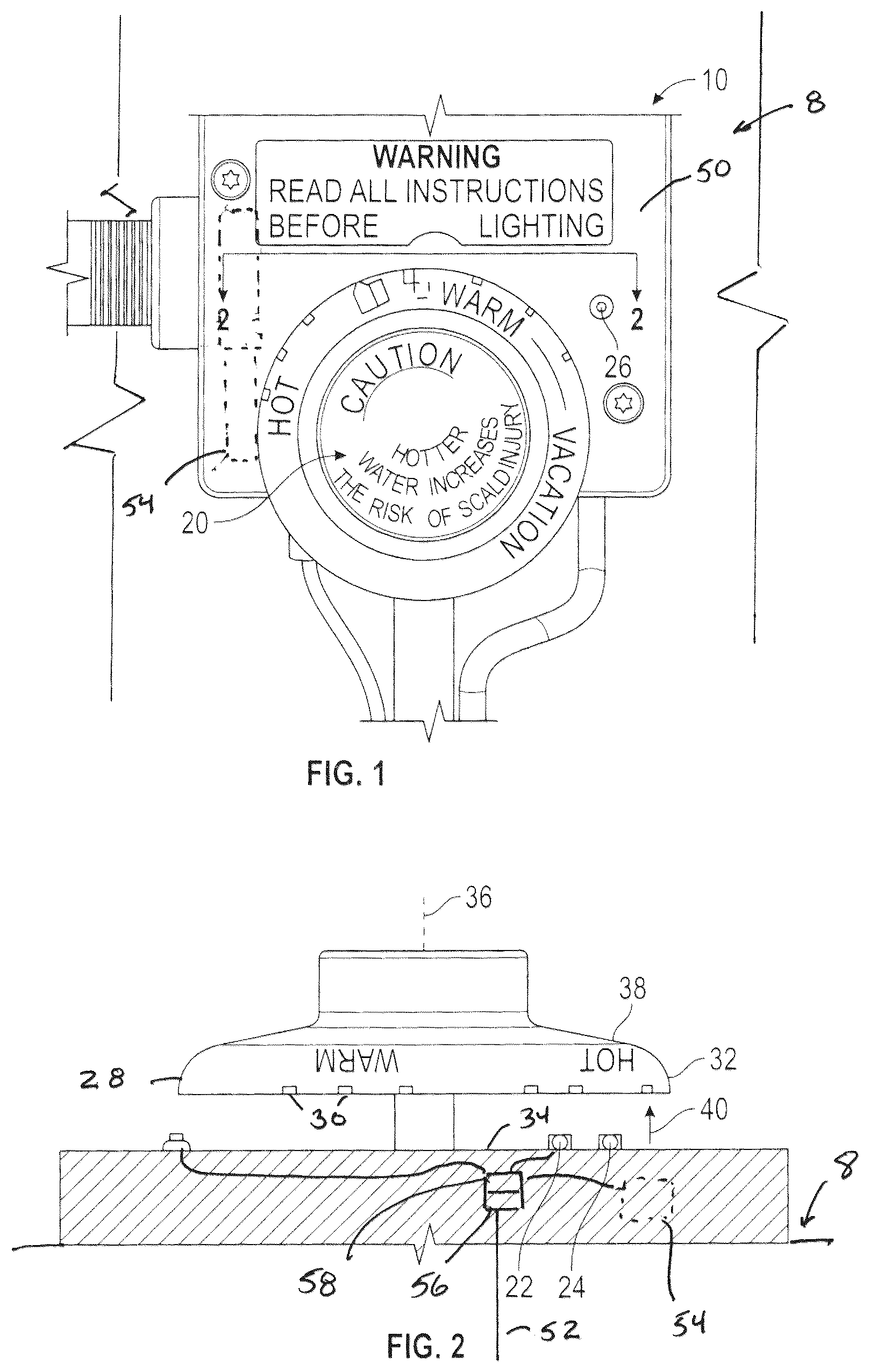 Patent US12359809 — Back lit temperature knob — Figure 1
