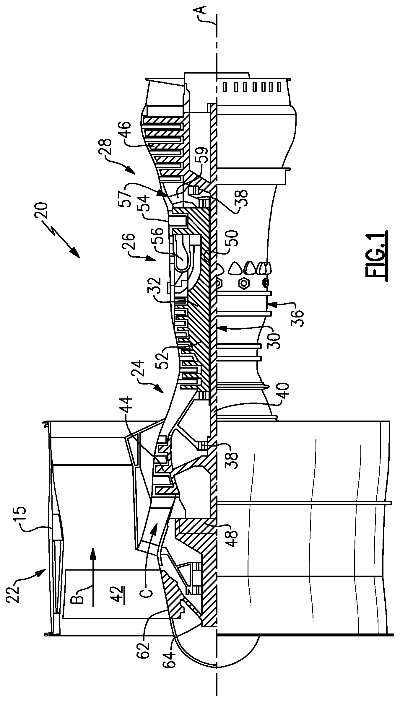 Patent US12359816 Figure 1 – CMC stepped combustor liner