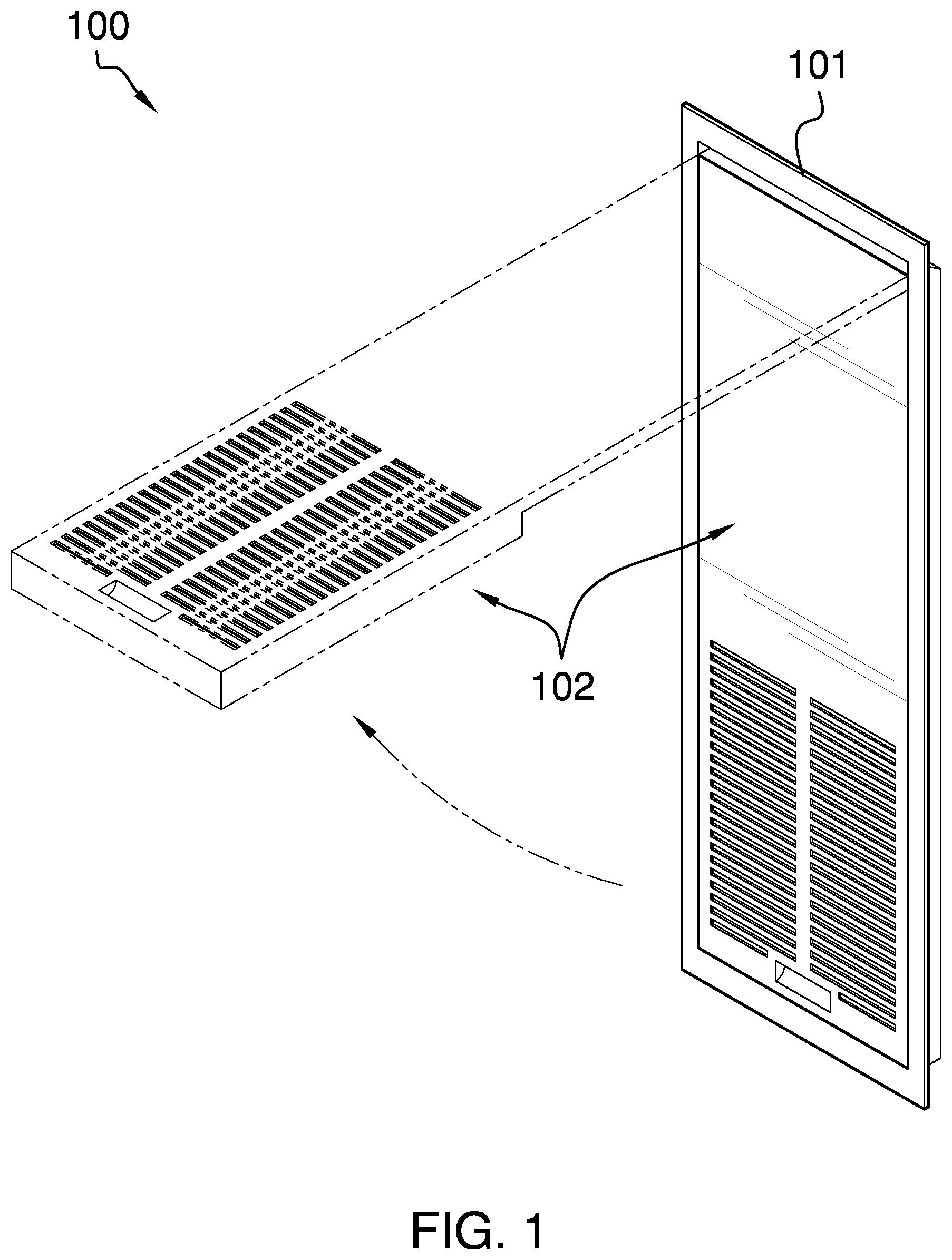 Patent US12359843 — Removable access panel for HVAC closet — Figure 1