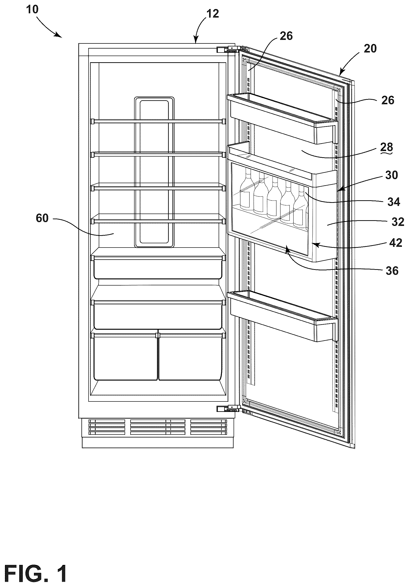 Patent US12359867 — Door storage assembly — Figure 1