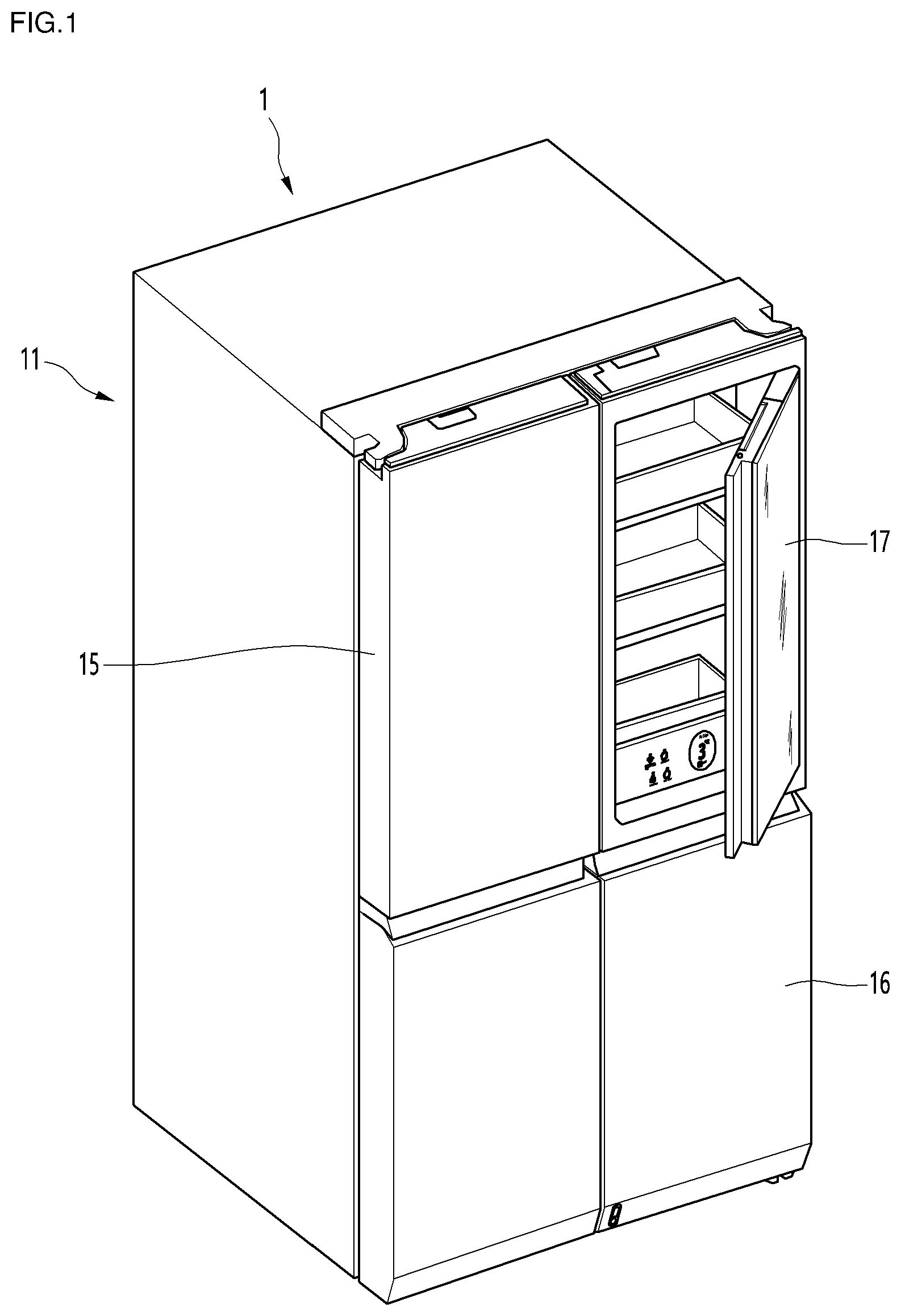 Patent US12359869 — Refrigerator and method for controlling same — Figure 1