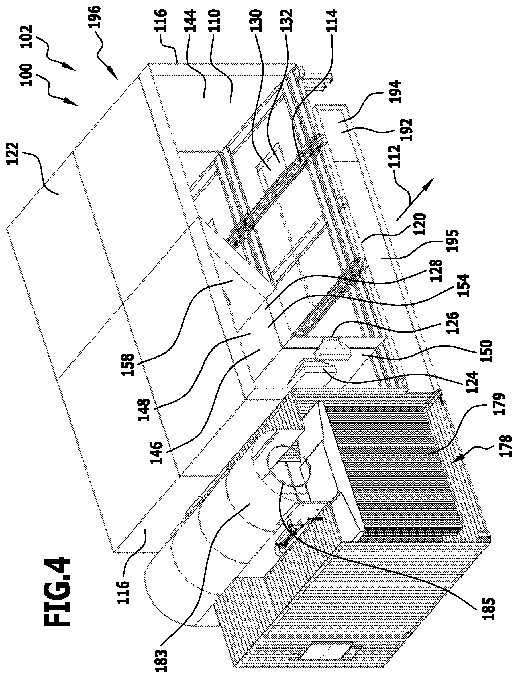 Patent US12359871 Figure 4 – Treatment installation and method for treating workpieces