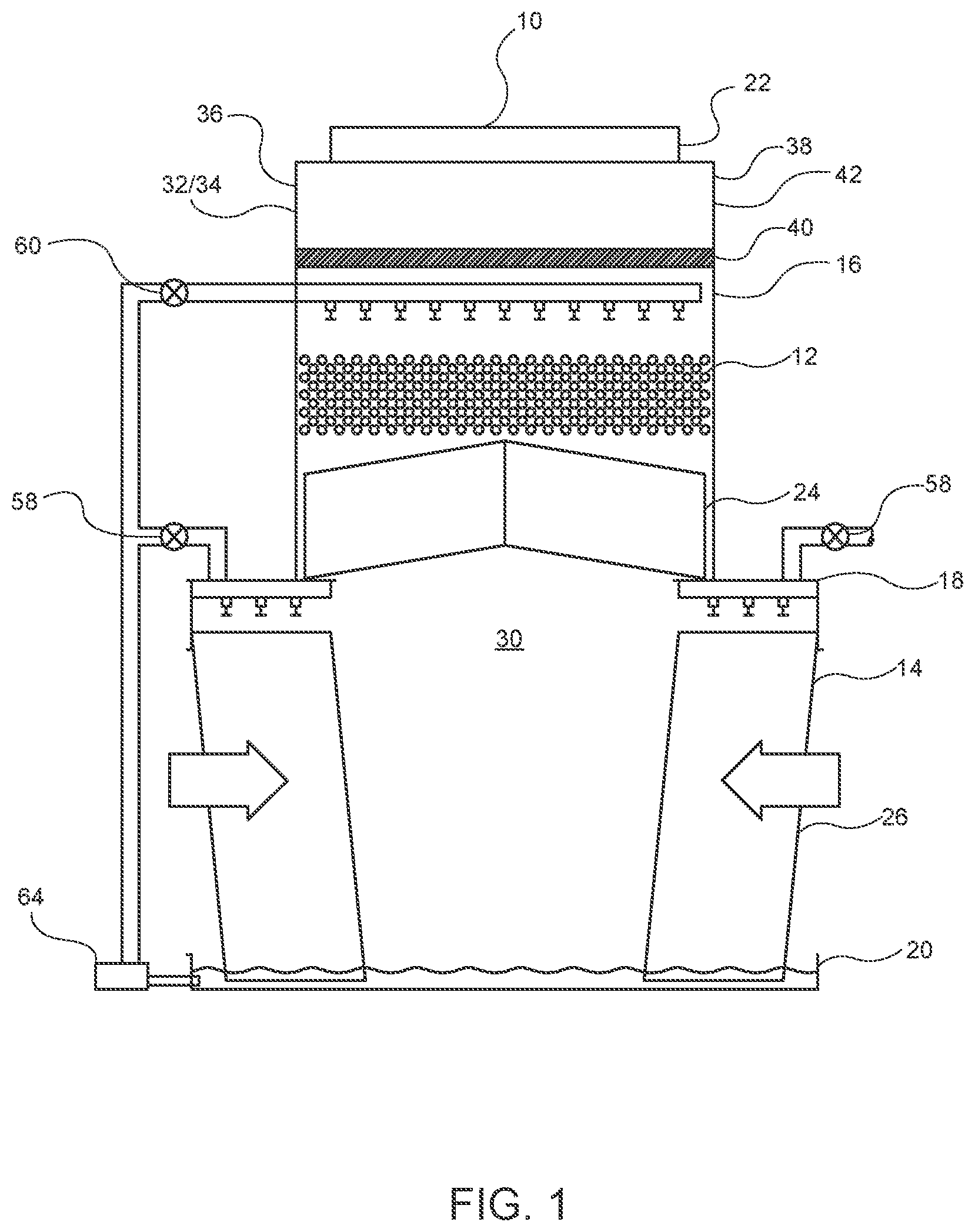 Patent US12359874 Figure 1 – Multiple mode hybrid heat exchanger