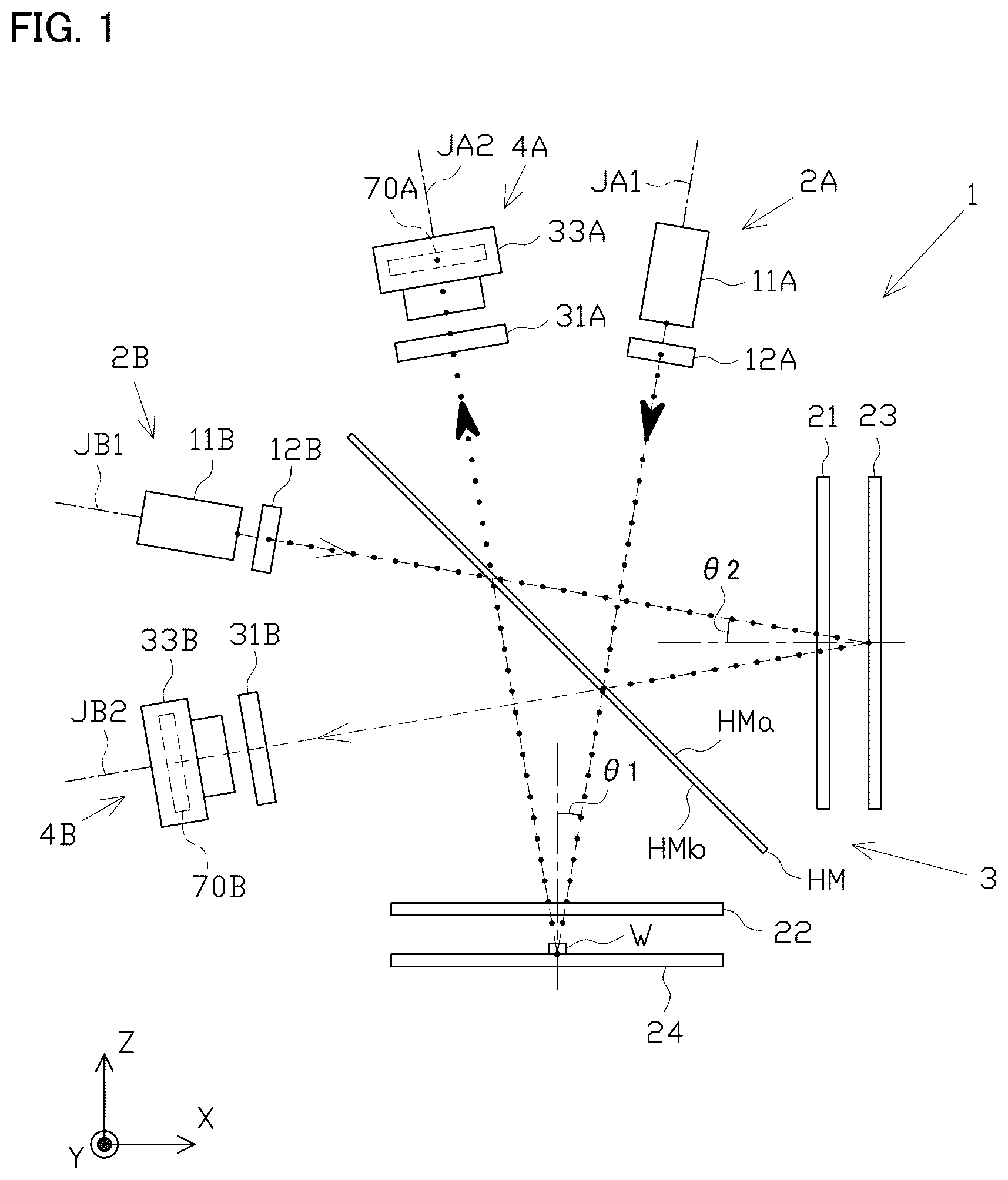 Patent US12359906 — Three-dimensional measurement device — Figure 1