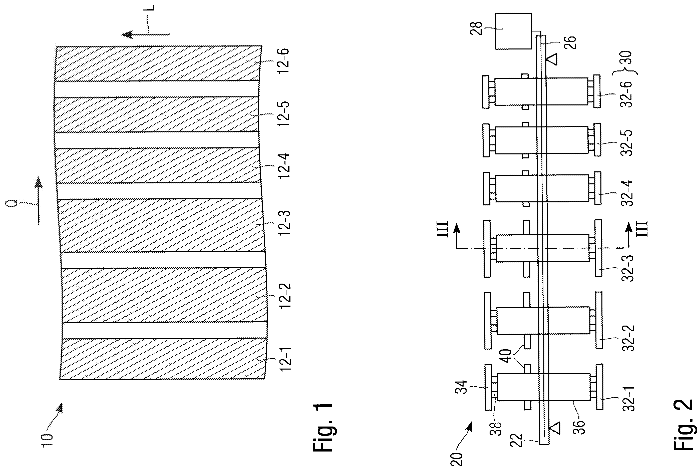 Patent US12359993 — Force measuring device for measuring web tensions of a running material web — Figure 1