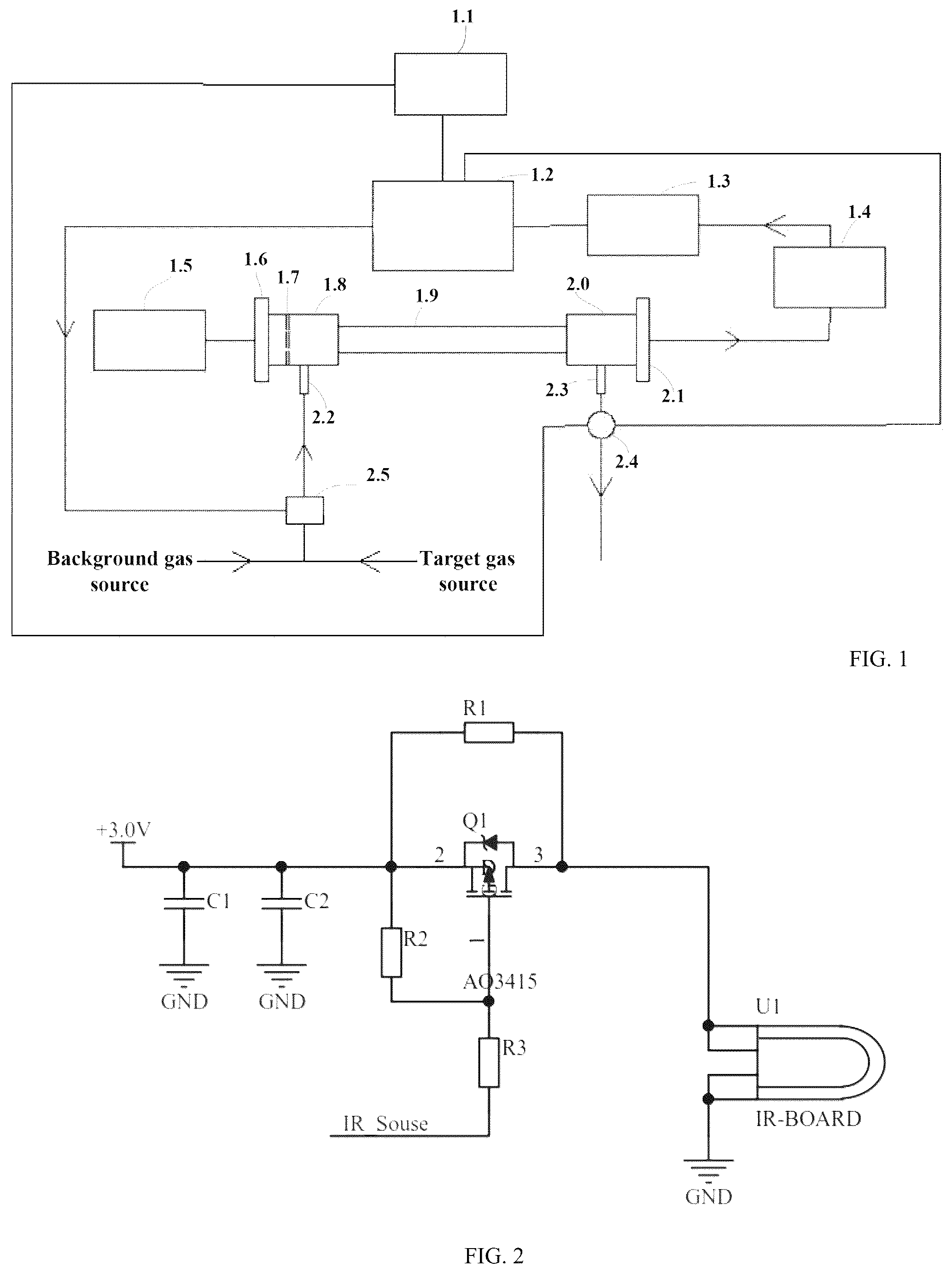 Patent US12359999 — Non-modulated infrared sensor for handheld halogen leak detector and quantitative detection method thereof — Figure 1