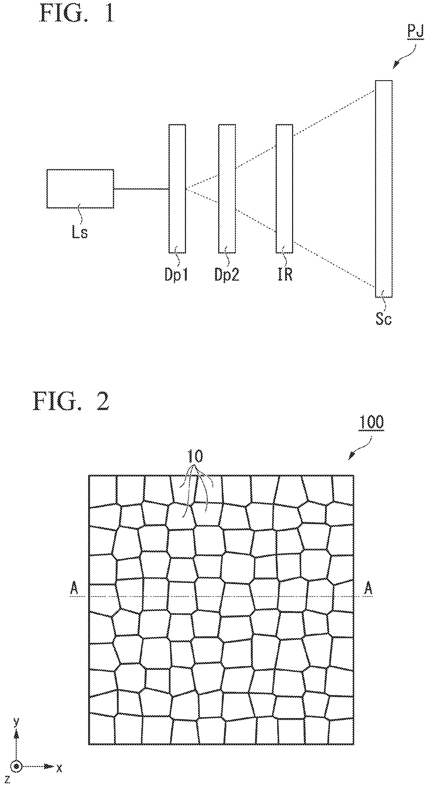 Patent US12360293 — Micro-lens array, projection type image display device, method for designing micro-lens array, and method for manufacturing micro-lens array — Figure 1