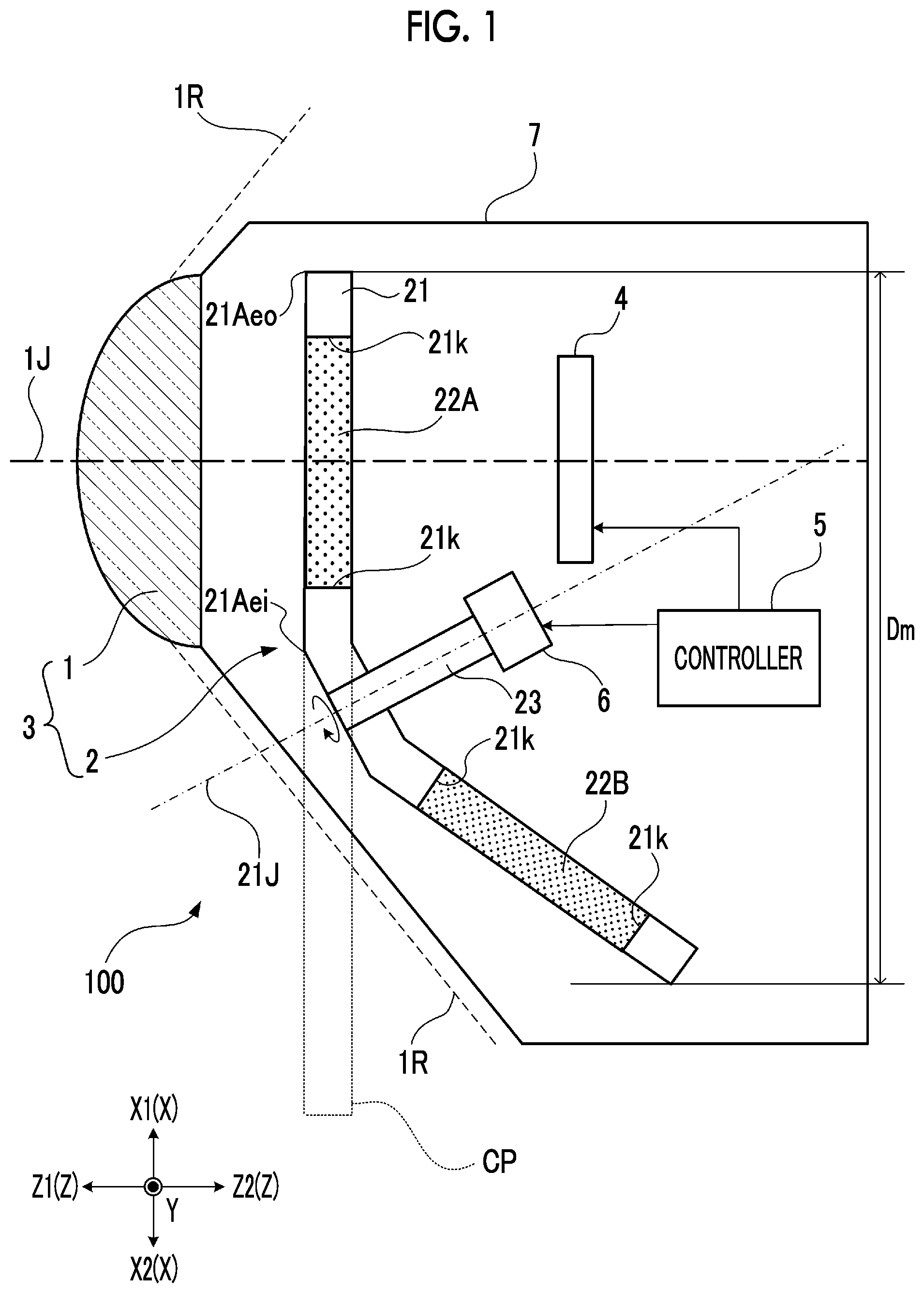 Patent US12360335 — Optical system, lens device, imaging device, and projection device — Figure 1