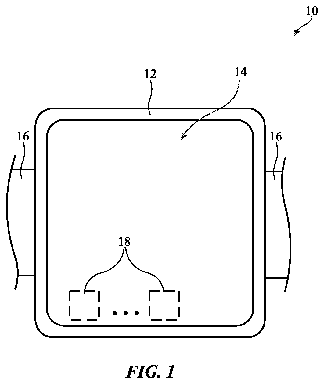 Patent US12360567 — Electronic devices with molded display mounting structures — Figure 1