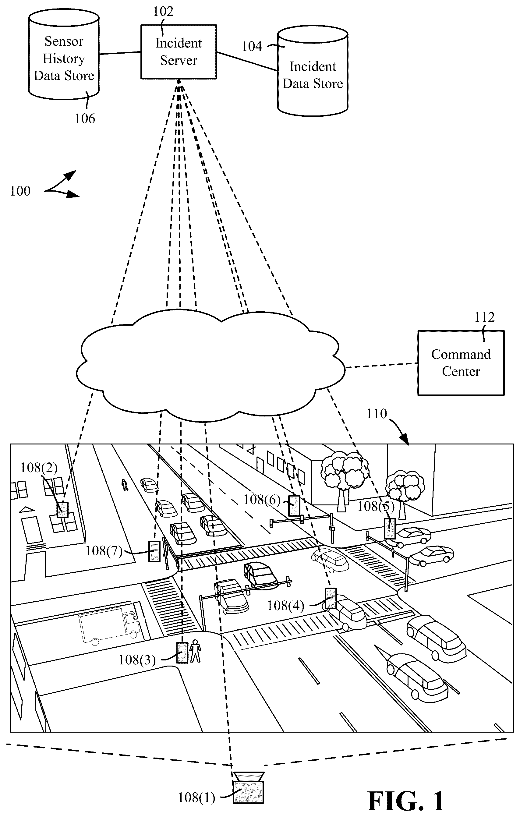 Patent US12361063 — Annotated incident recreation — Figure 1
