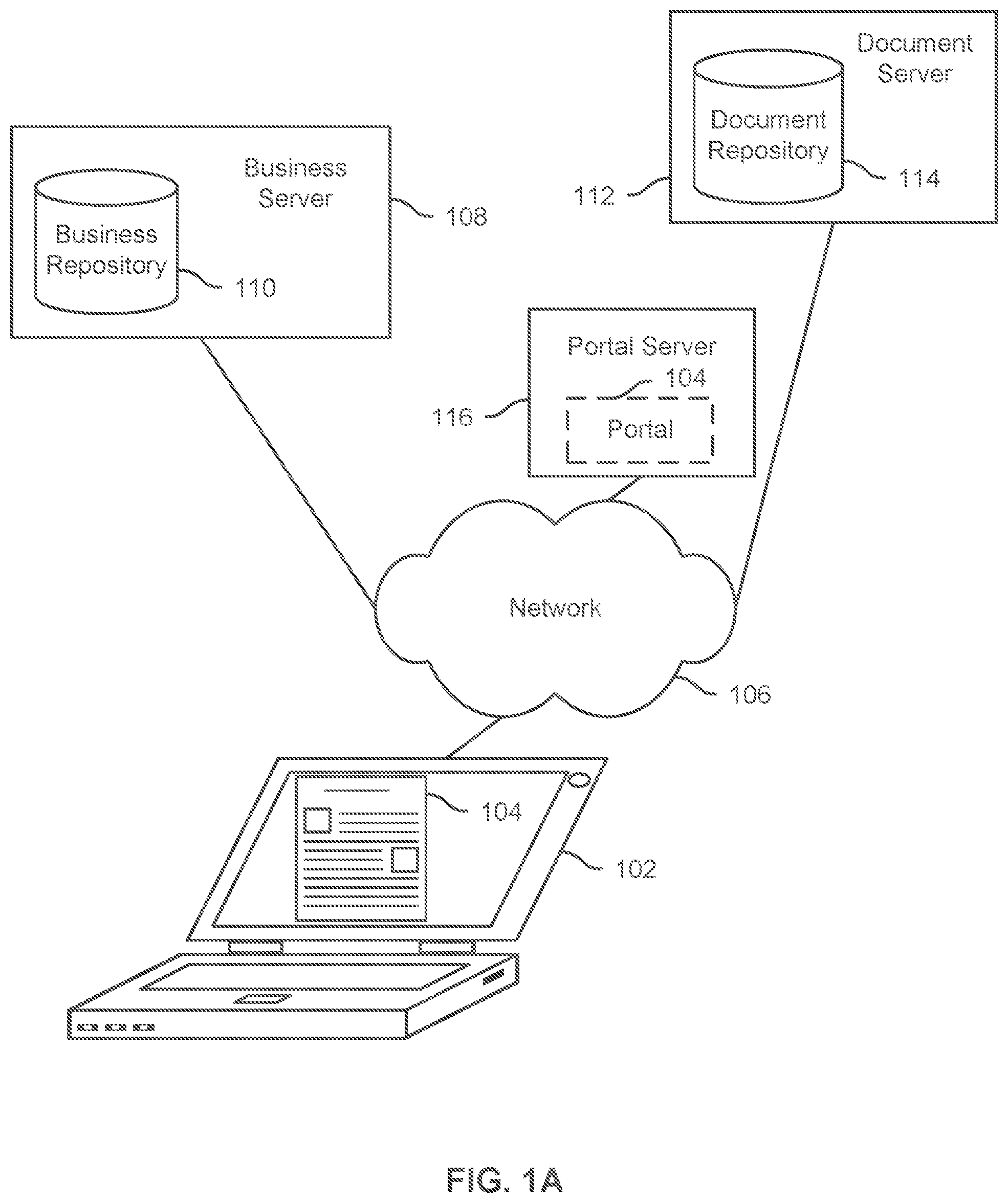 Patent US12361067 — Linking business objects and documents — Figure 1