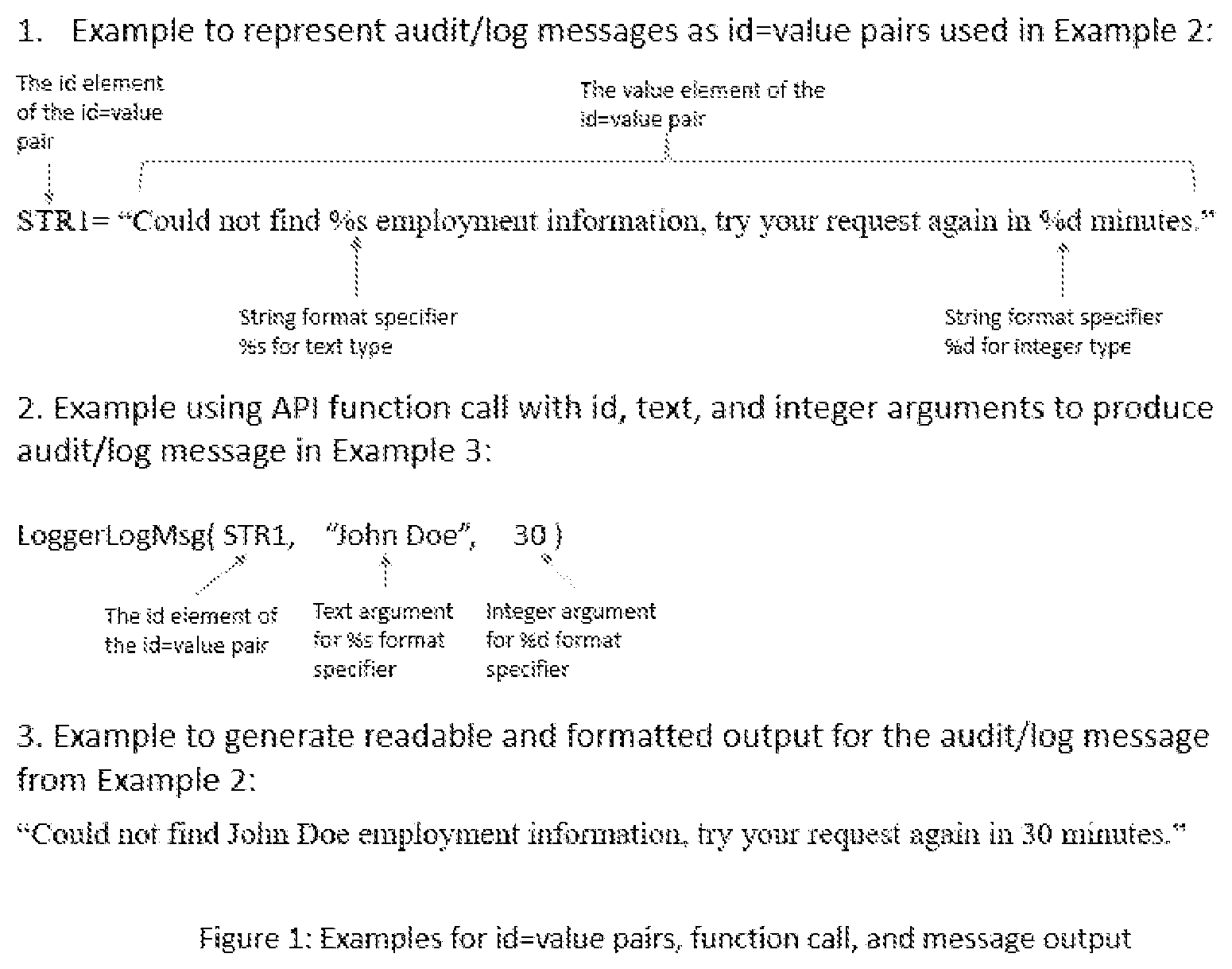 Patent US12361116 — Protect software program audit/log messages in software code, in executable file, and during runtime execution — Figure 1