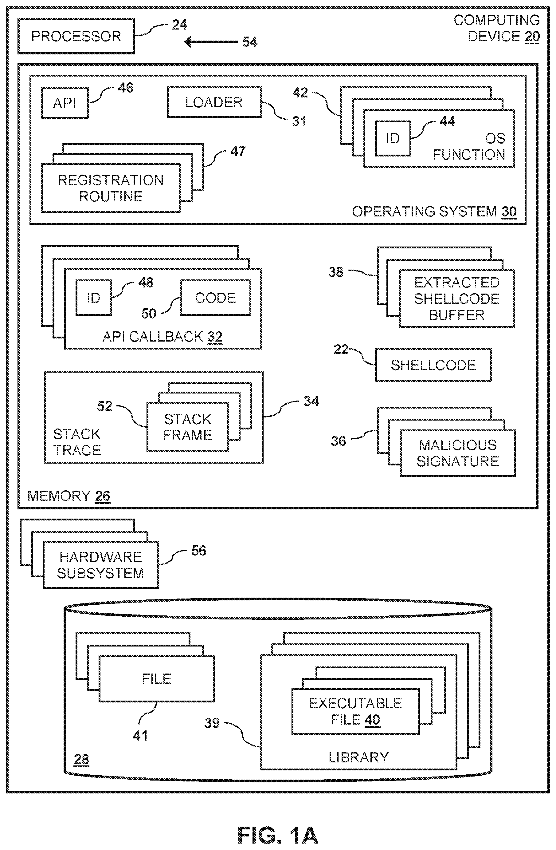 Patent US12361130 — Real-time shellcode detection and prevention — Figure 1