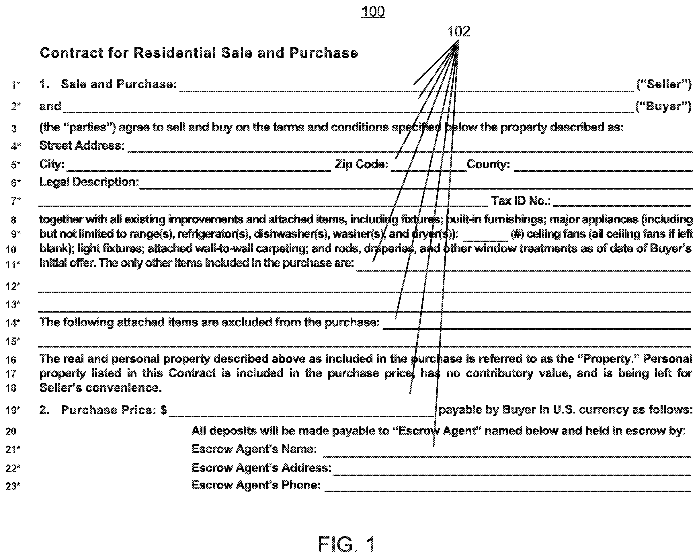 Patent US12361205 — Simplified form interface system and method — Figure 1
