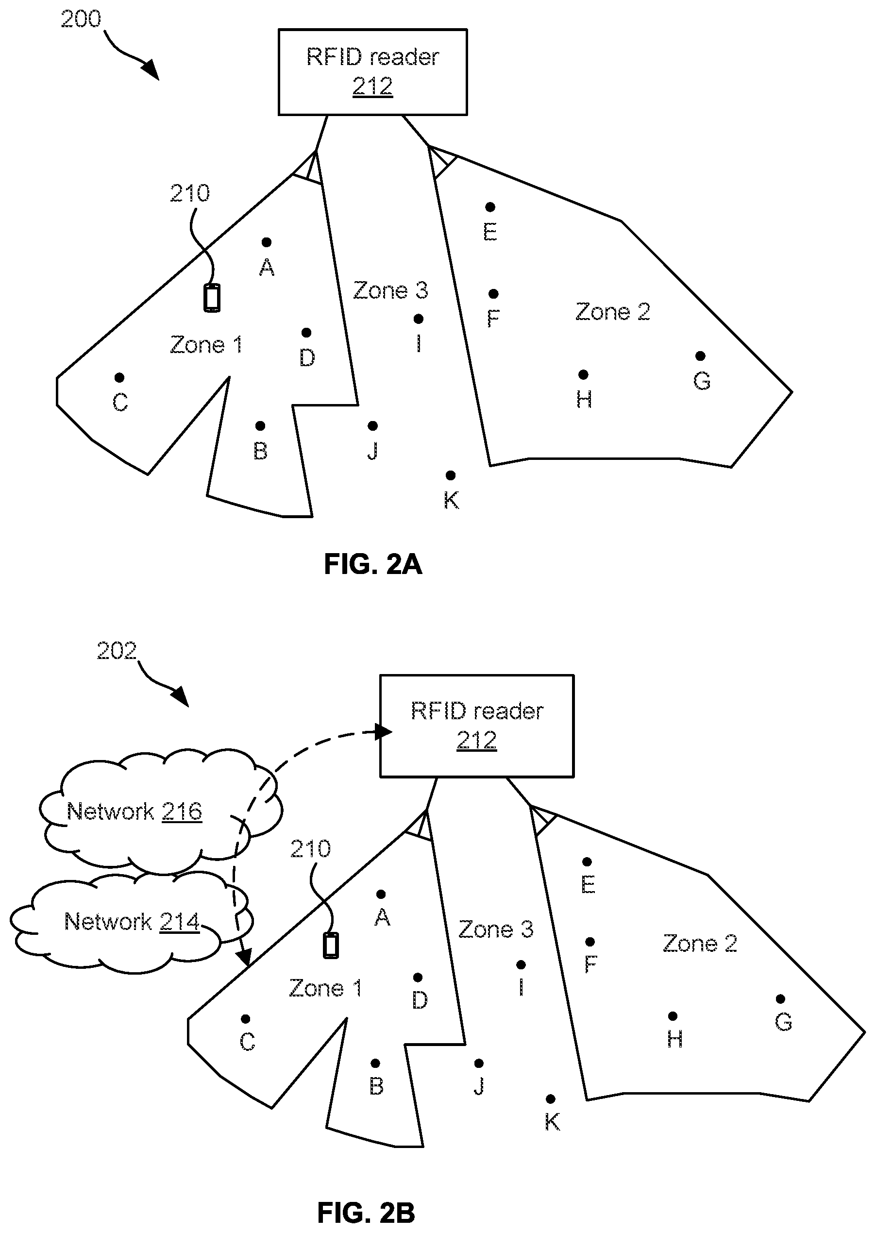 Patent US12361236 Figure 2 – RFID read zone mapping, testing, and monitoring using a silent RFID tag