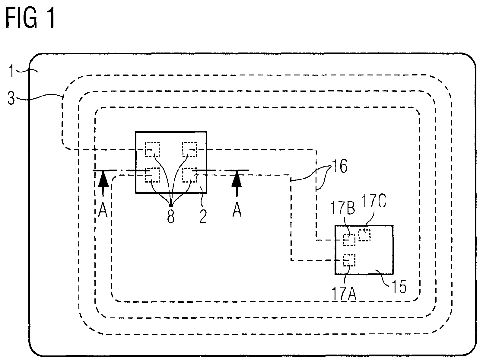 Patent US12361253 — Data-bearing card and semi-finished product and wiring layout for same, and method for producing same — Figure 1