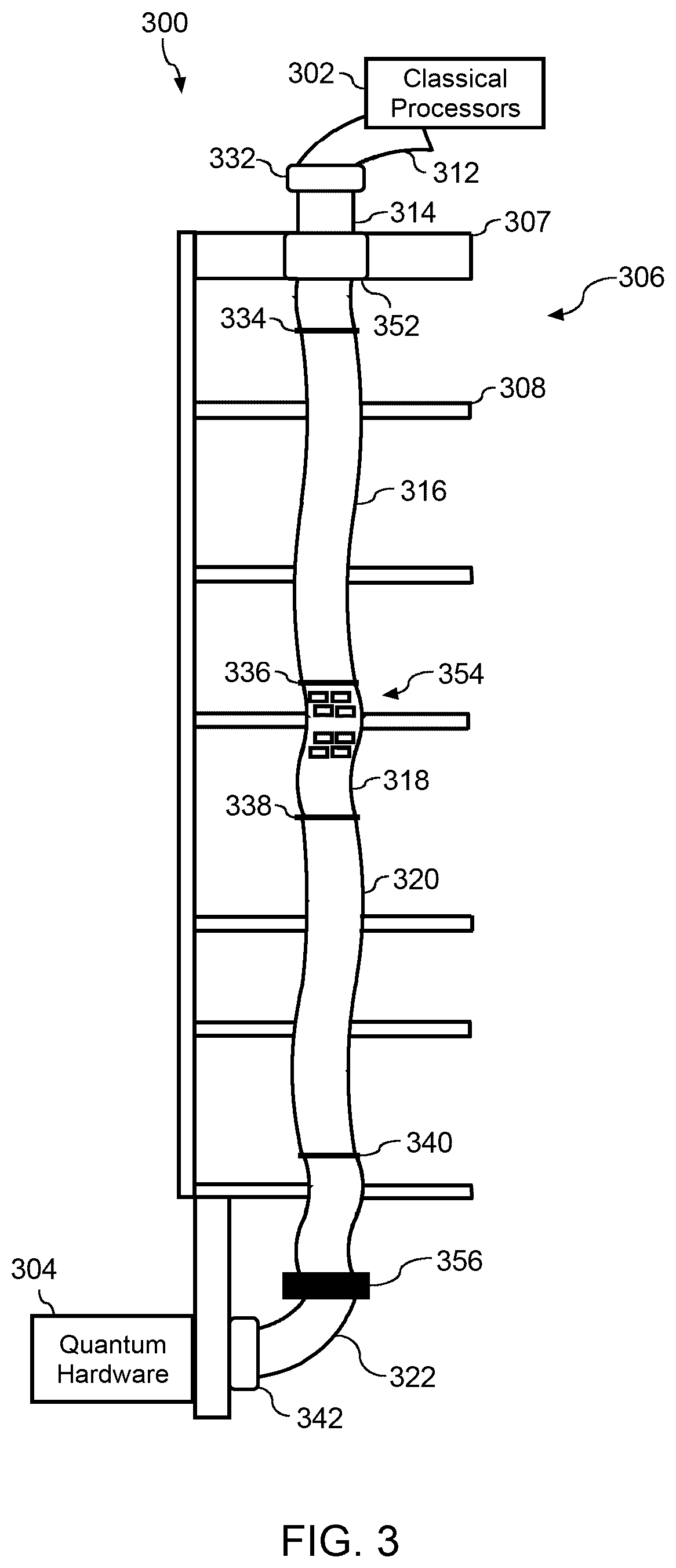 Patent US12361306 Figure 3 – T-joint connector for quantum computing systems
