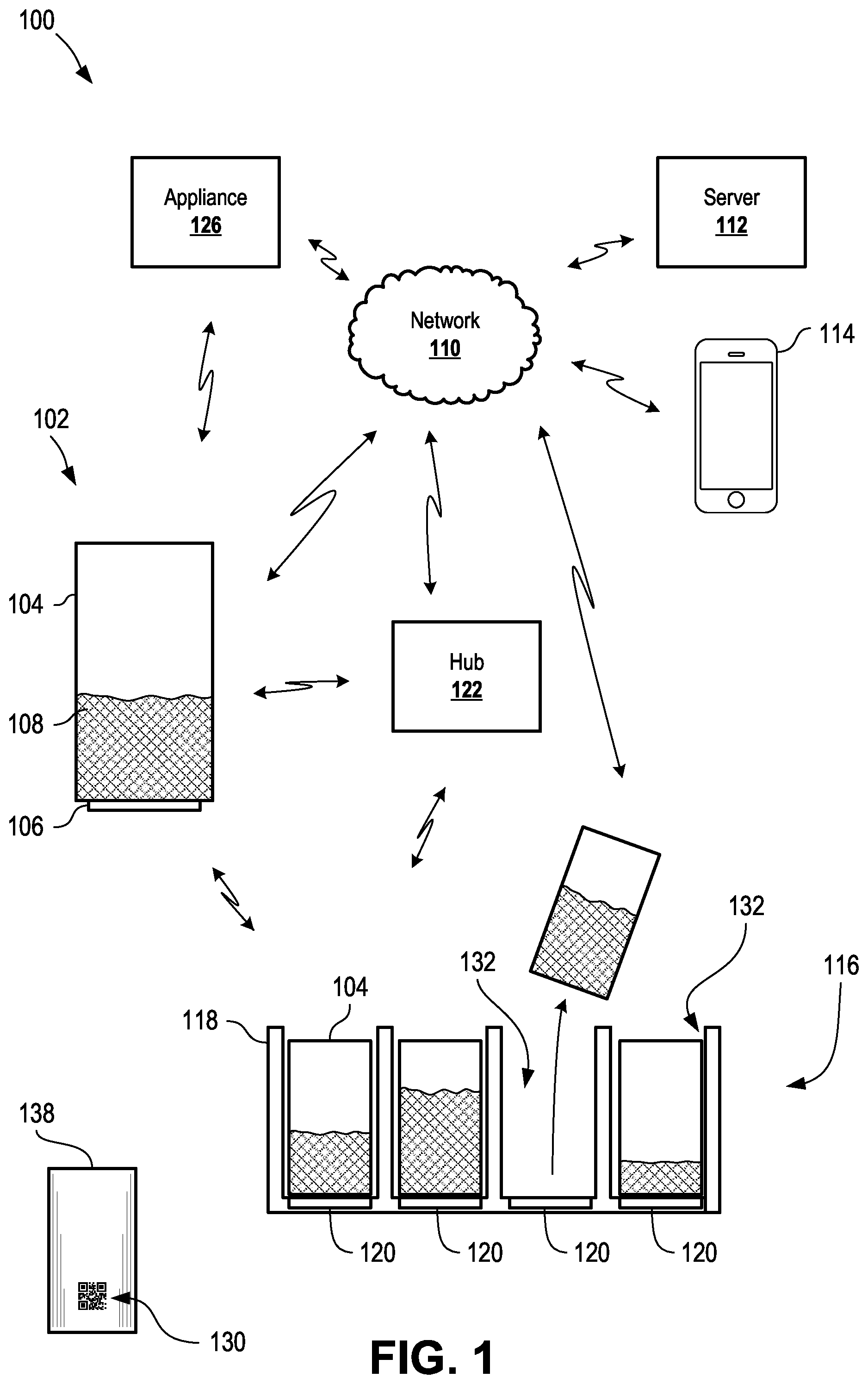 Patent US12361373 — Connected container — Figure 1
