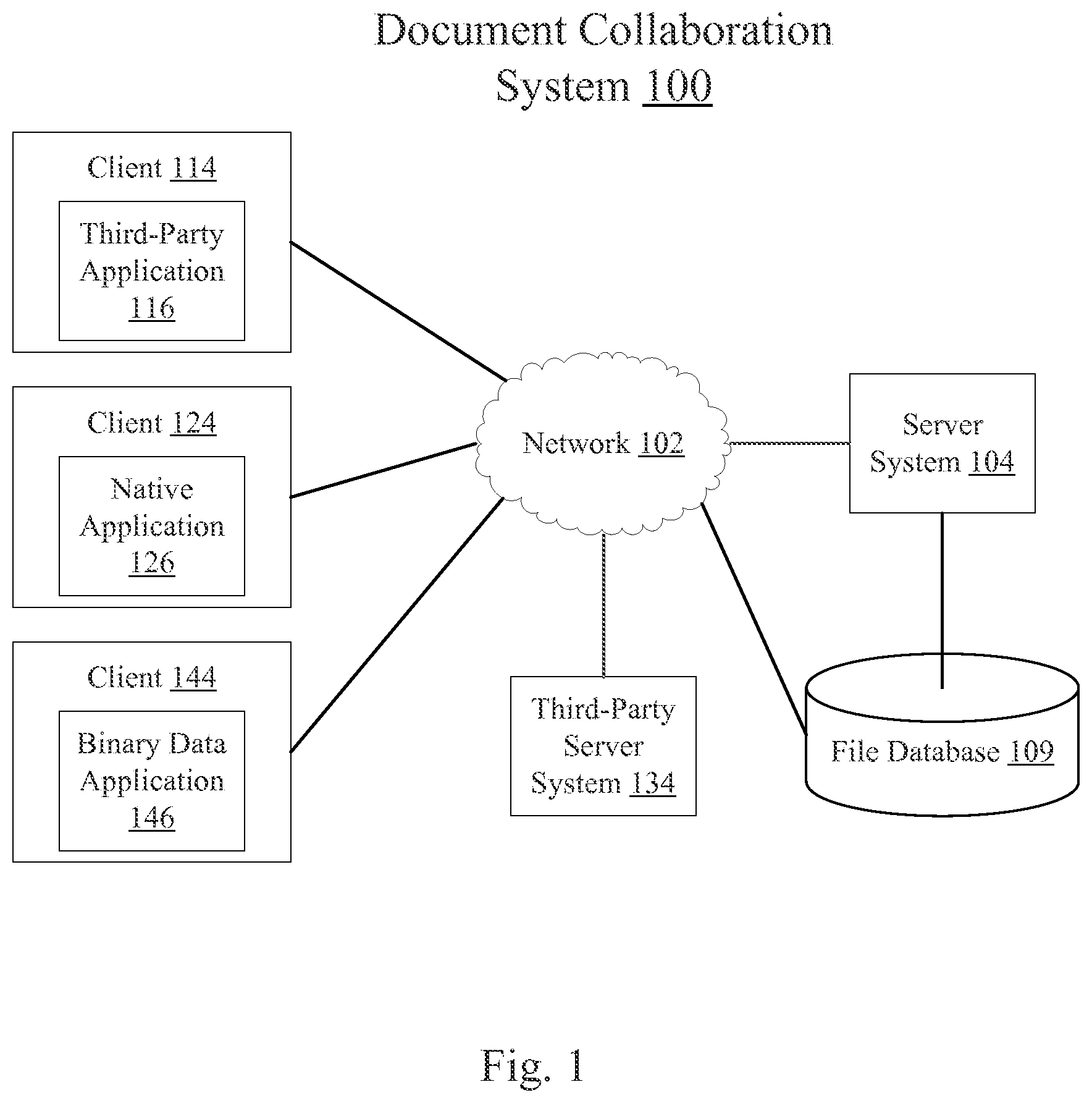 Patent US12361381 — Providing a binary data file to a client application using a document model — Figure 1